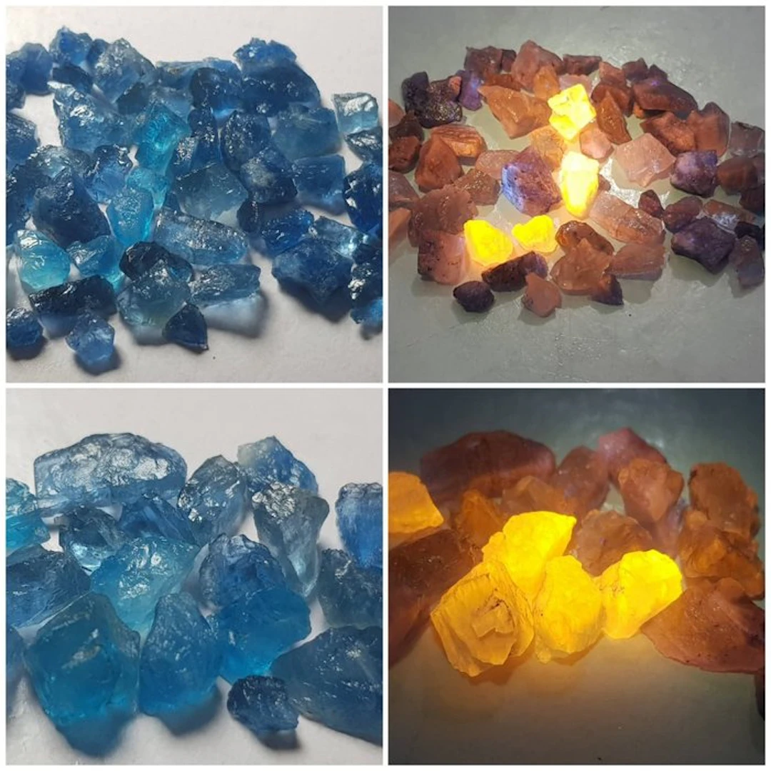 Exceptional Facet Quality Rare Florescent Afghanite Under UV light Rough- 37 g