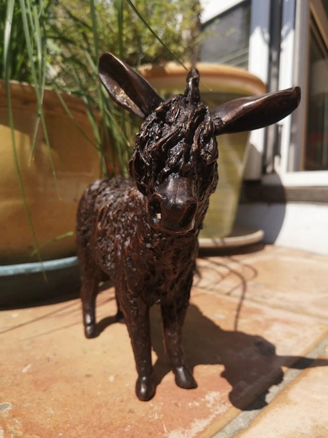 Sculpture, Donkey standing - 30 cm - Bronze