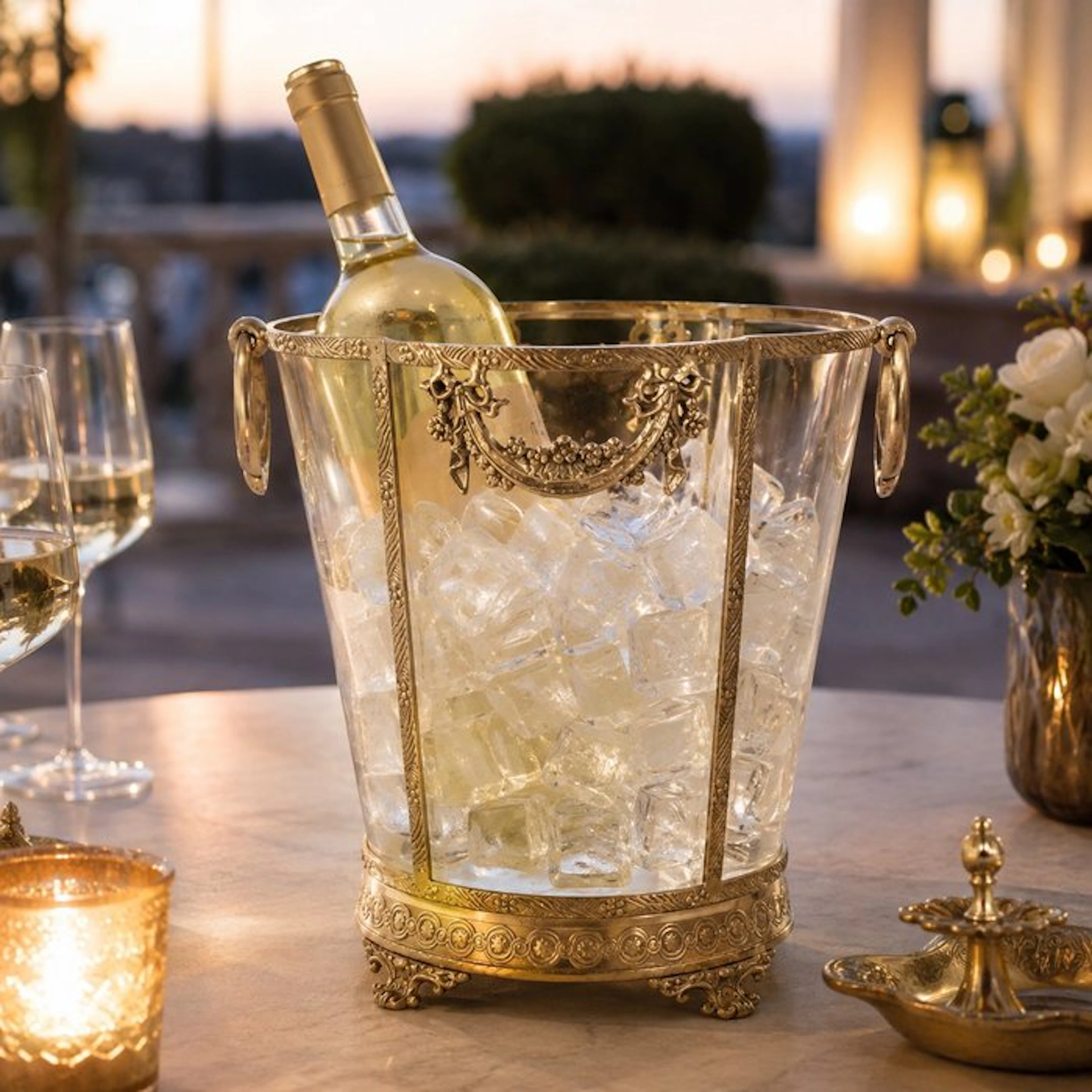 Champagne cooler - Glass, Brass