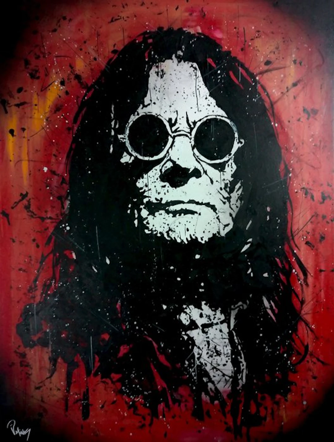 Ozzy Osbourne - Black Sabbath - handpainted and signed...