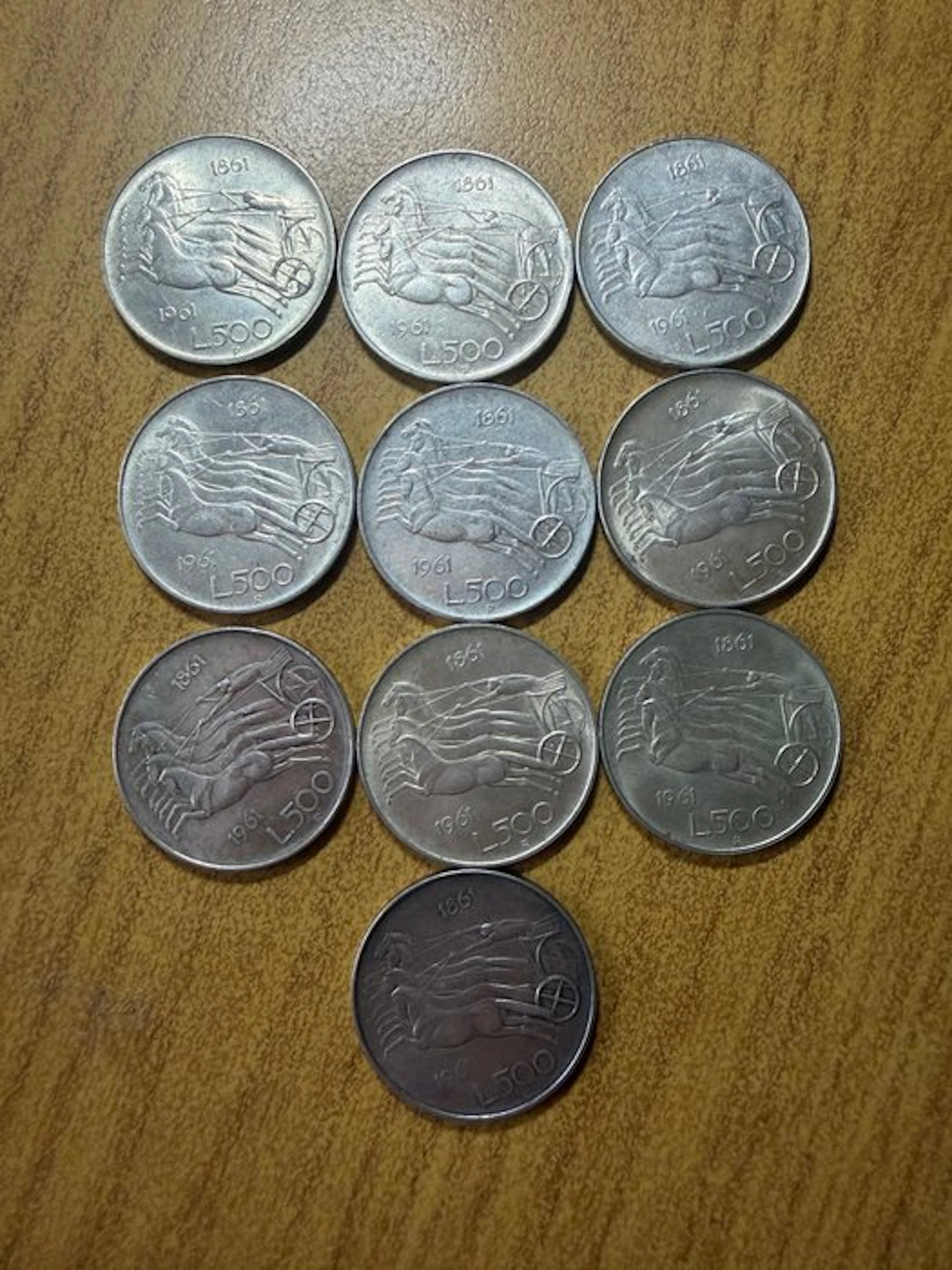 Italy, Republic 500 Lire Anno 1961 “Centenario” (10 monete)