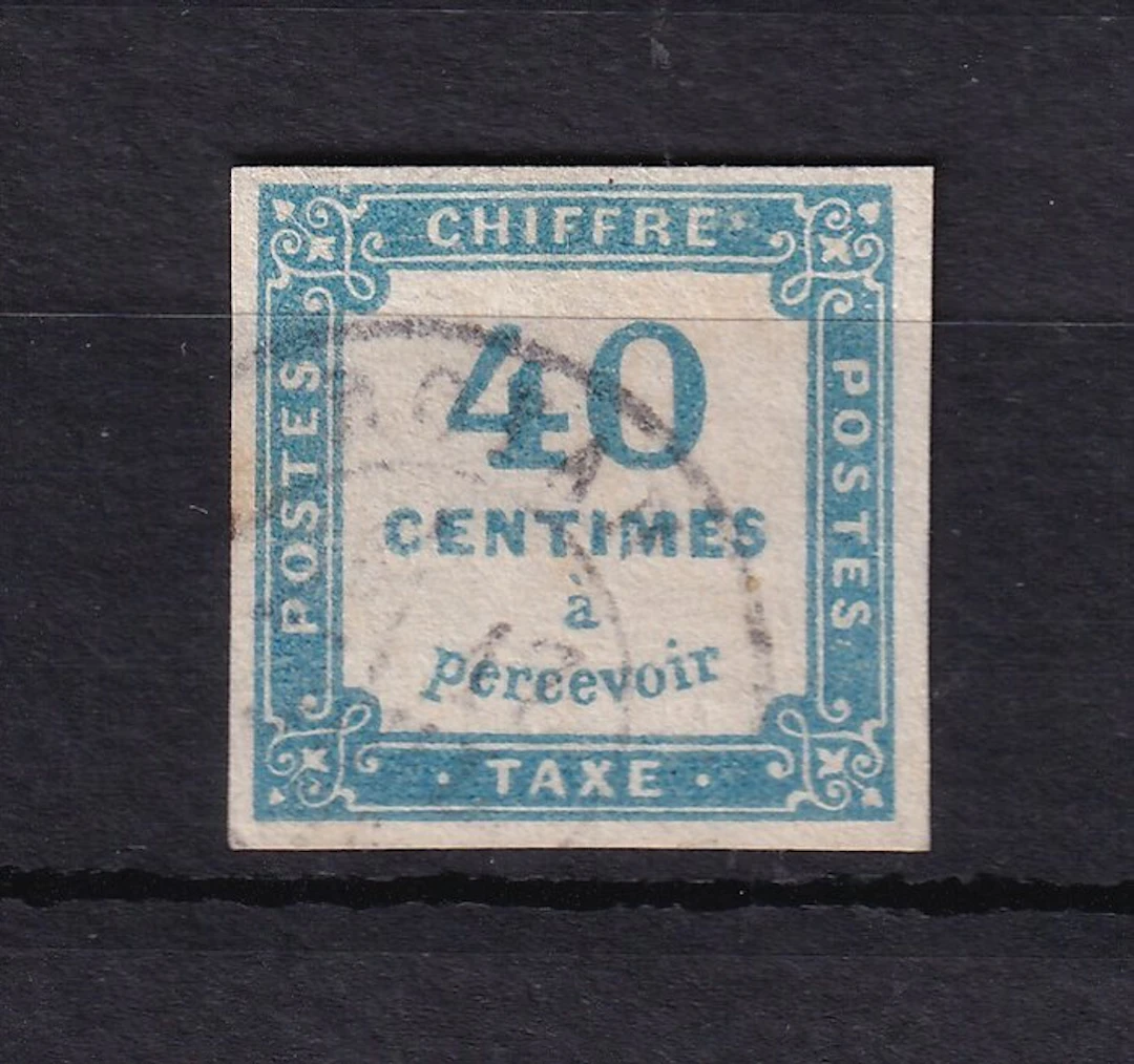 France 1871 - Price: €700, tax €0.40, blue - Yvert taxe n°7