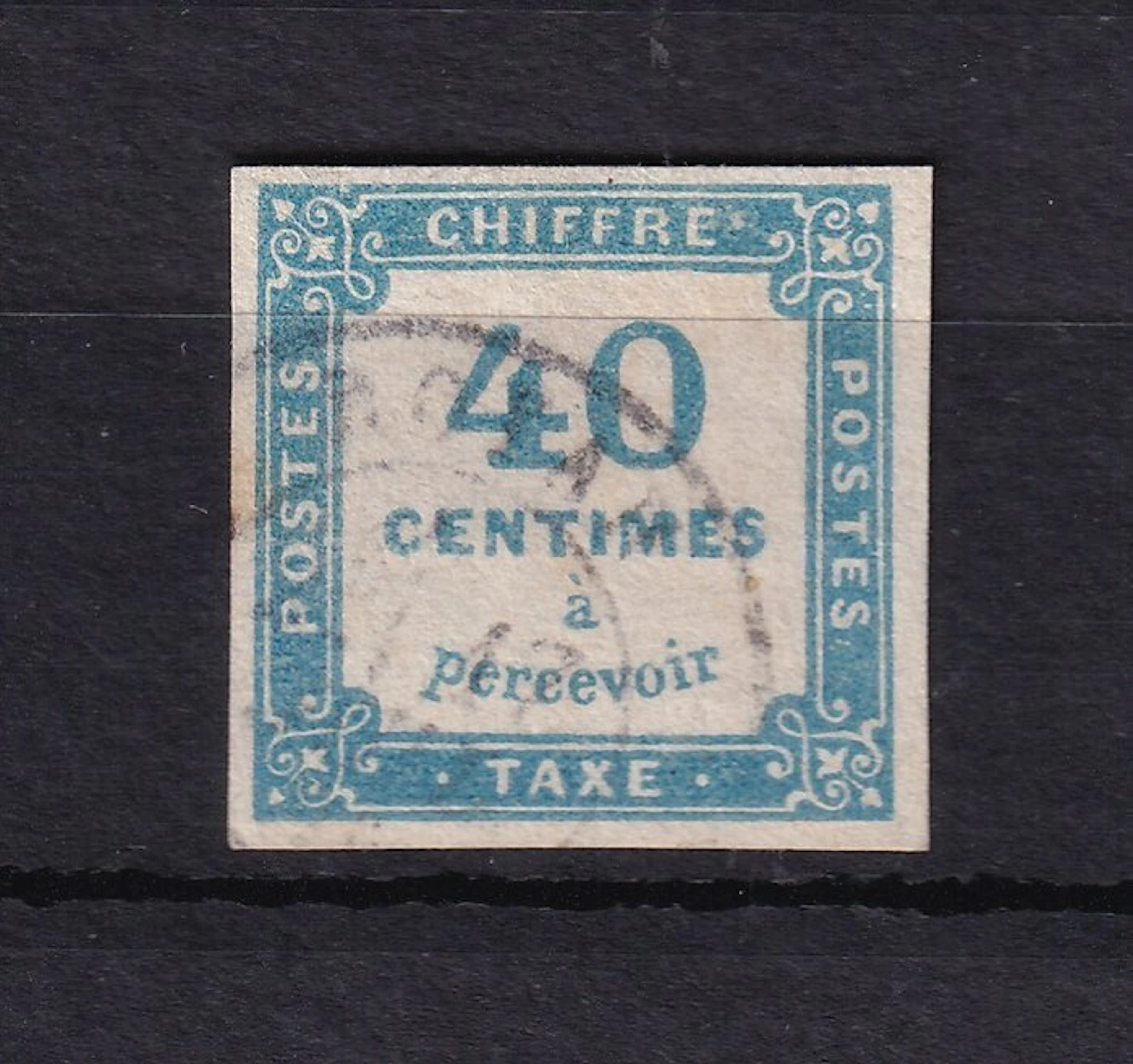 France 1871 - Price: €700, tax €0.40, blue - Yvert taxe n°7