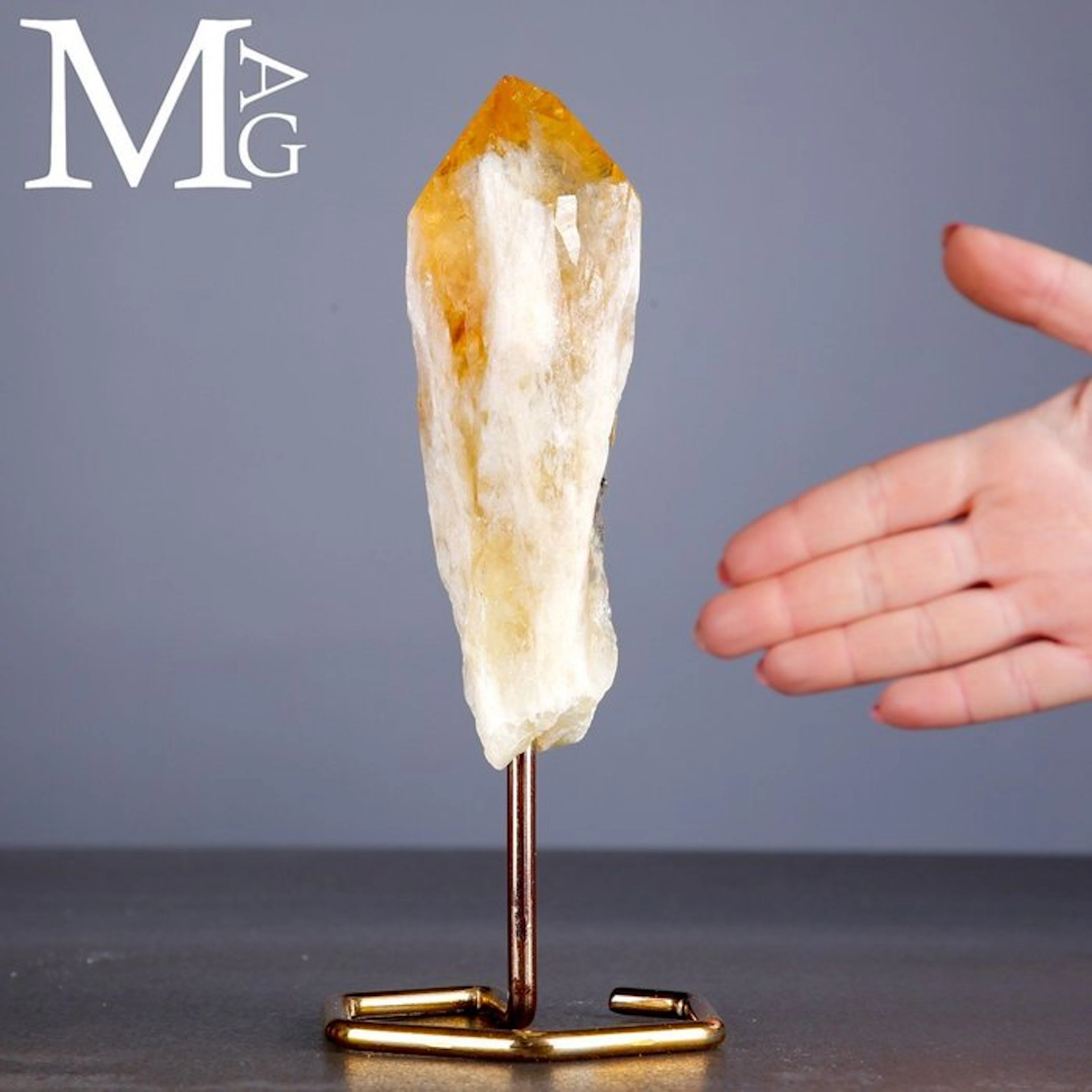 Rare Deep-Lemon Brazilian Citrine Point - Citrine Crystal...