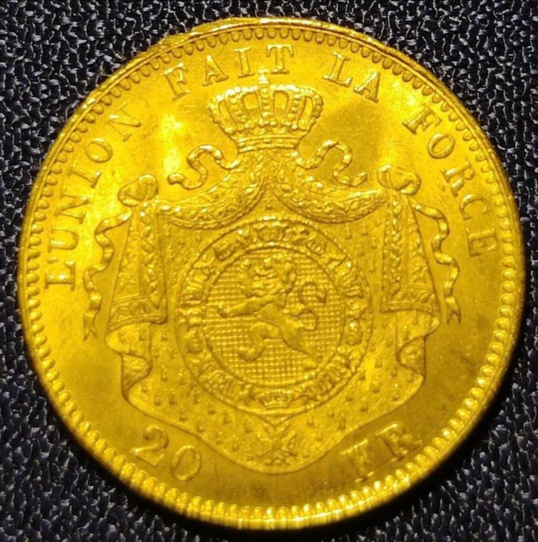 Belgium. Leopold II. 20 Francs 1875 (No reserve price)