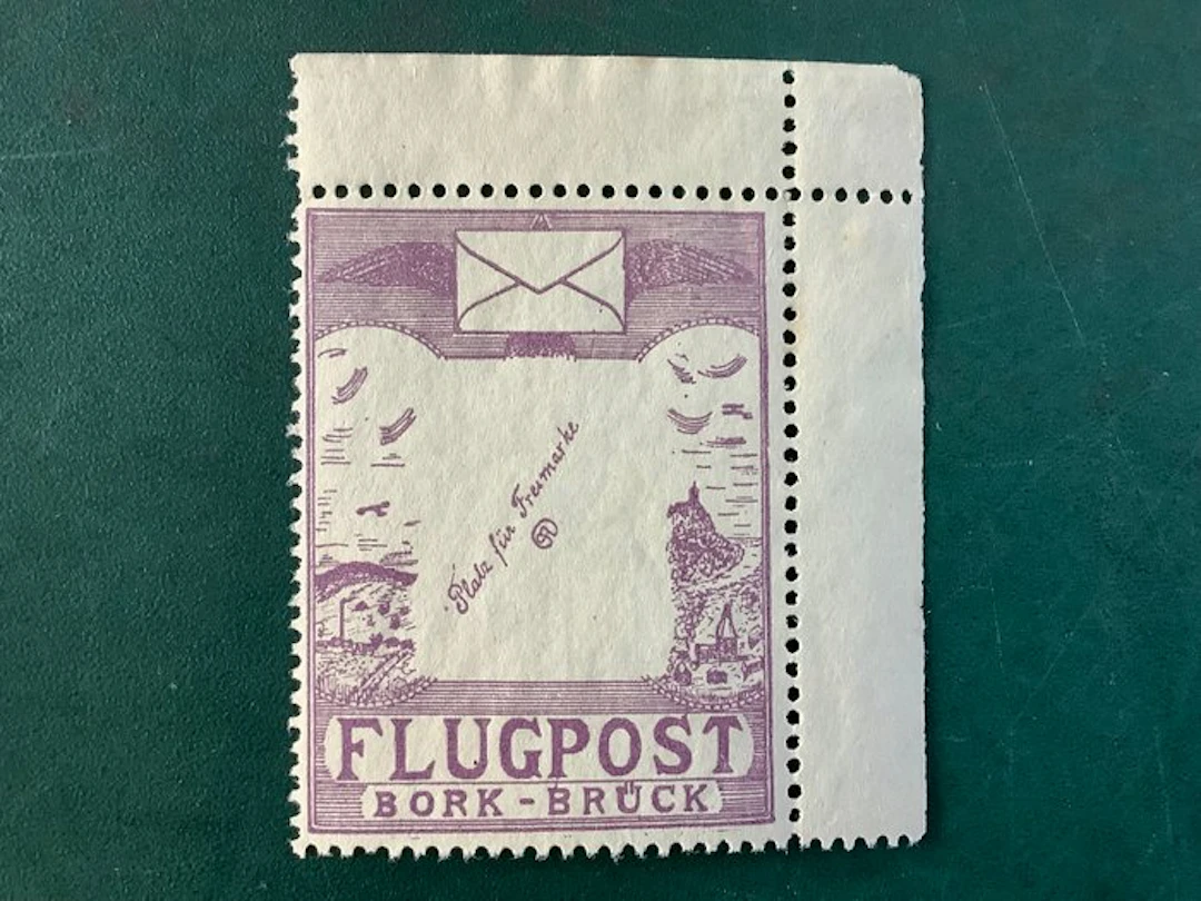 German Empire 1912 - Semi-official airmail stamp: Bork-Bruck - MNH - Michel 1A
