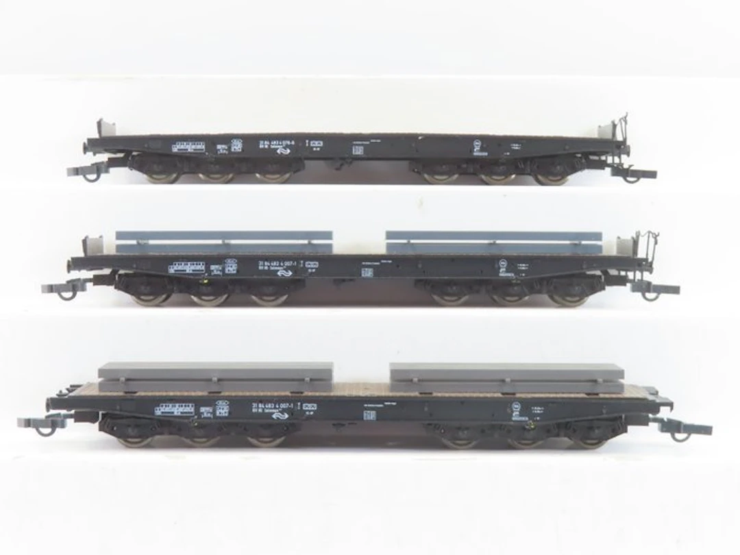 Roco H0 - 46551 - Model train freight carriage (3) - 3x six-axle flatbed wagons