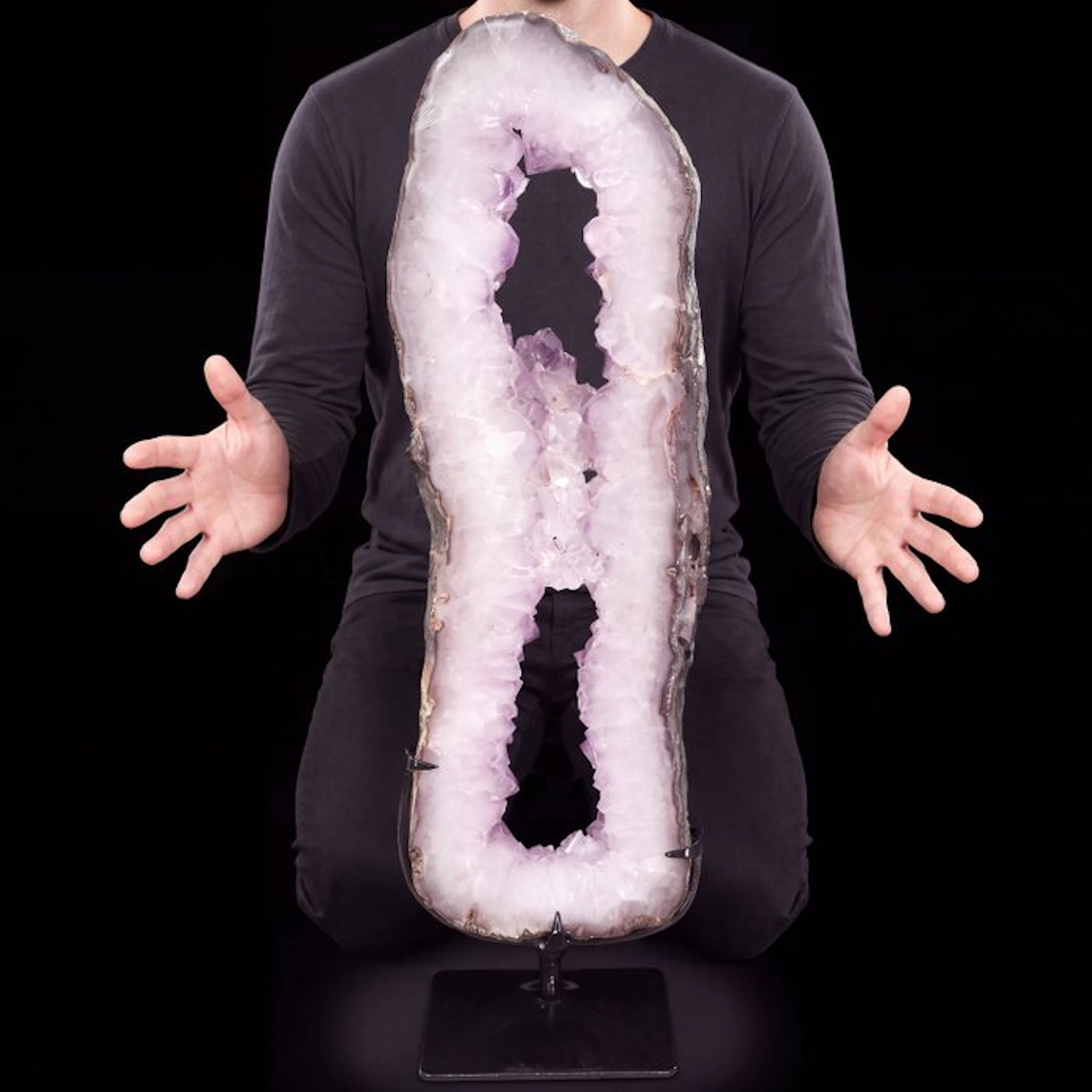 Vivid Amethyst - 60x17x15 cm - Interior Geode- 6.6 kg