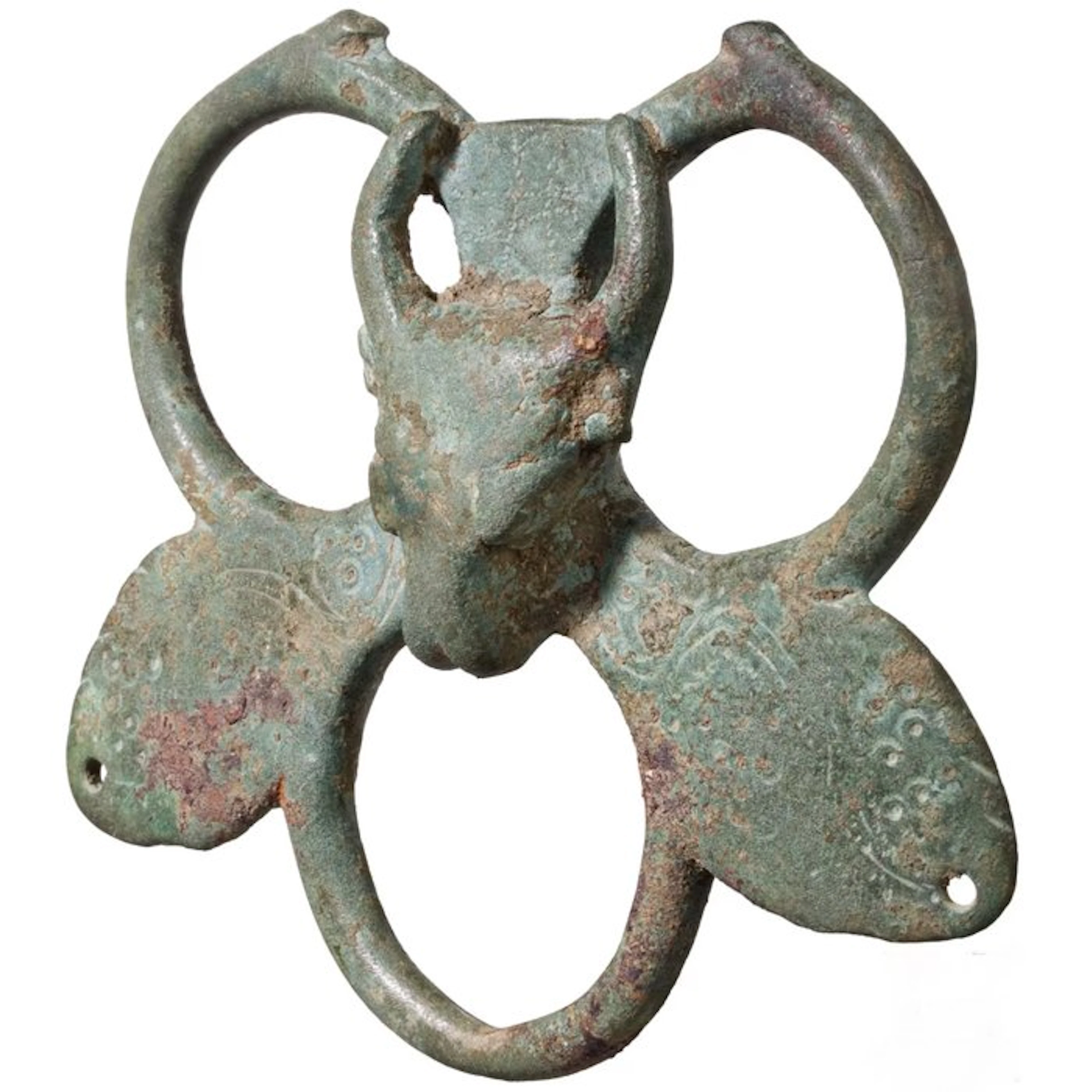 Late Roman/Early Byzantine Bronze A strap junction with...