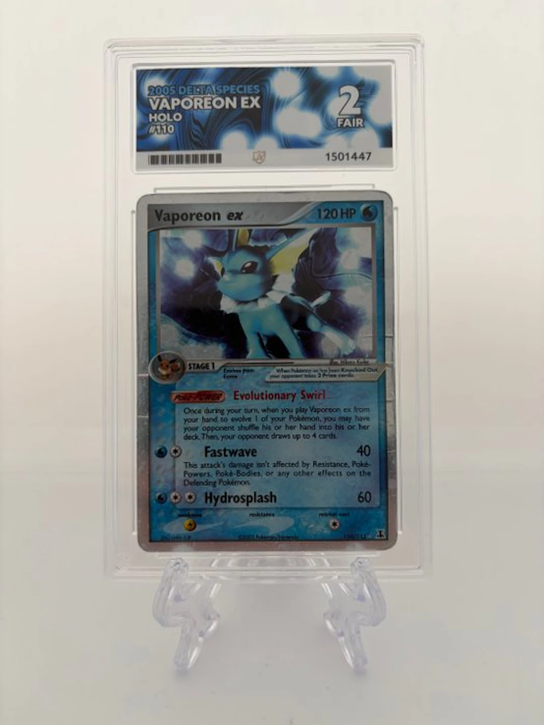 Pokémon - 1 Graded card - Vaporeon ex 110/113 - ACE 2 - EX - EX Delta Species