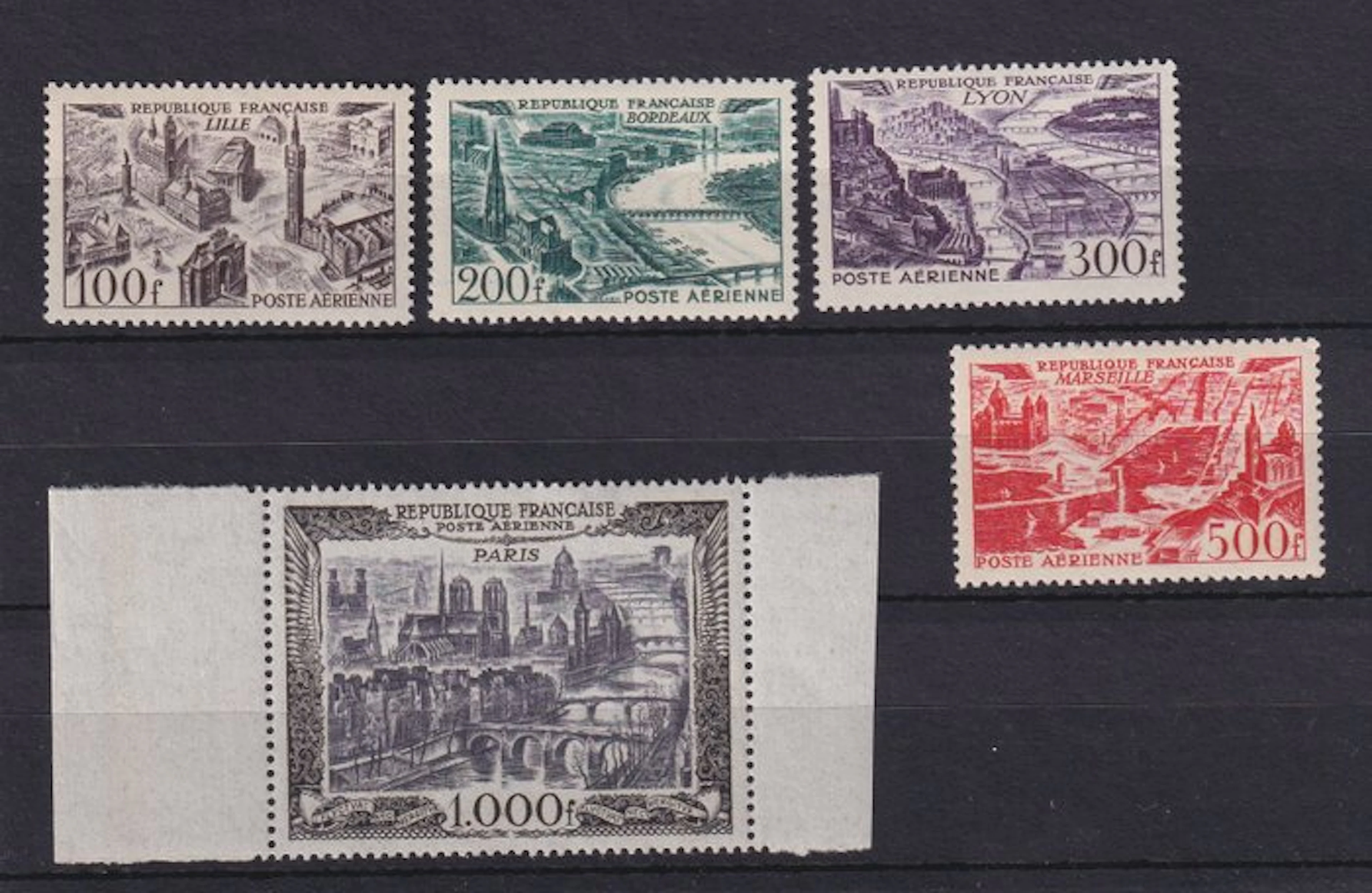 France 1949/1950 - neuf sans charnière poste aérienne - Yvert PA n°24/27 et 29