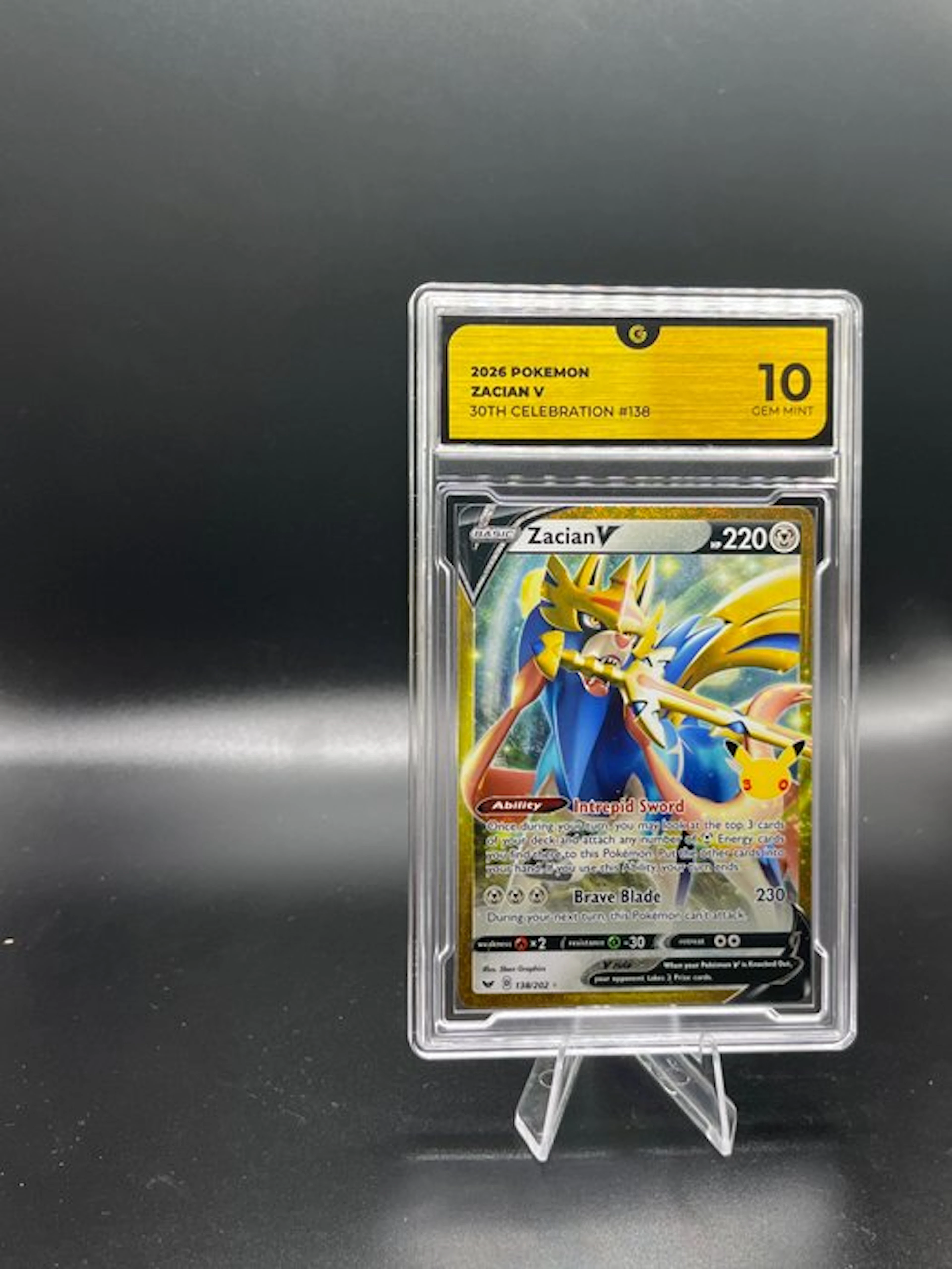 Pokémon - 1 Graded card - Zacian 138 30TH Anniversary Full art - GG 10