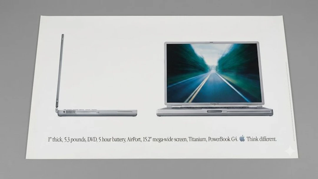 NO RESERVE PRICE PowerBook G4 "Think Different" Promotional Poster - Macintosh