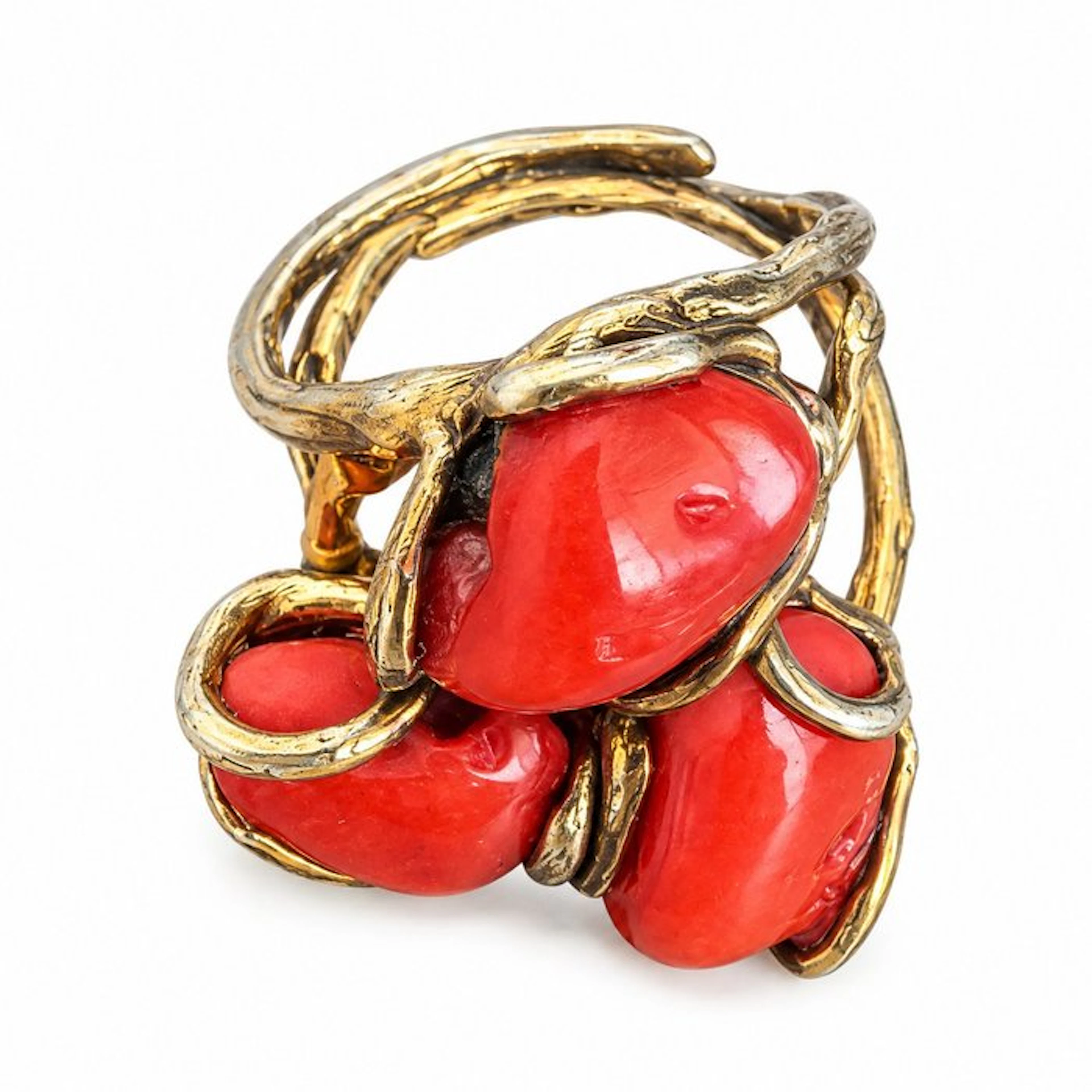 Coral - Silver - Ring