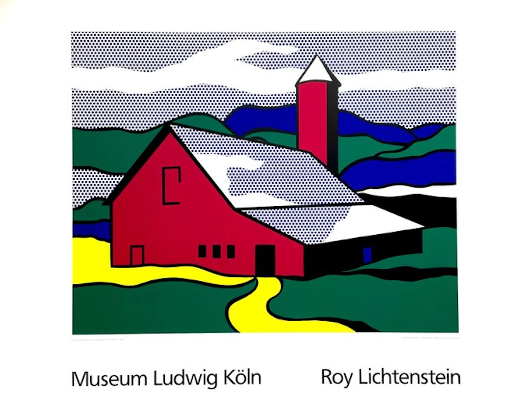 (after), Roy Lichtenstein - Red Barn II - Silkscreen...