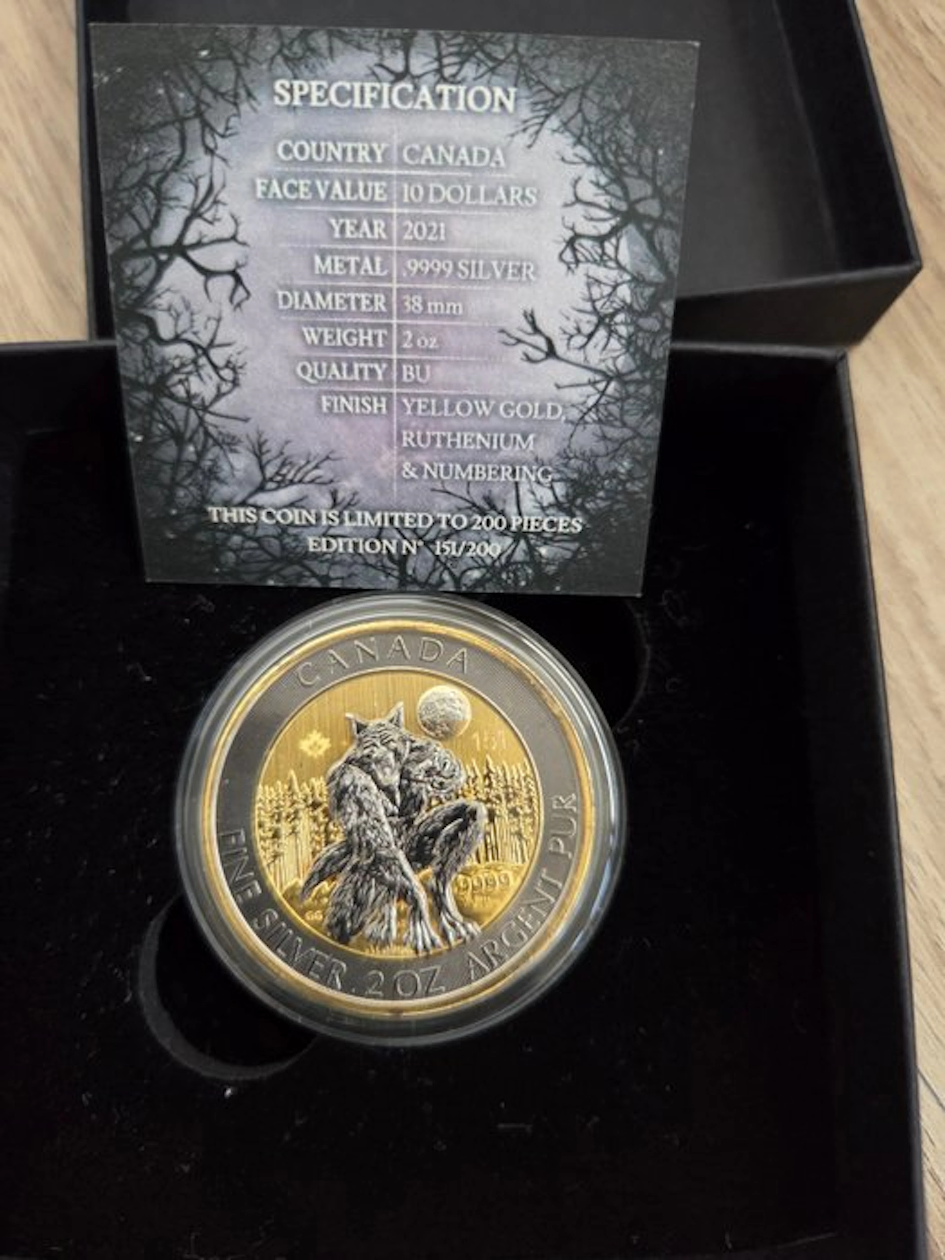 Canada. 10 Dollars 2021 Werewolf 2 Oz (No reserve price)