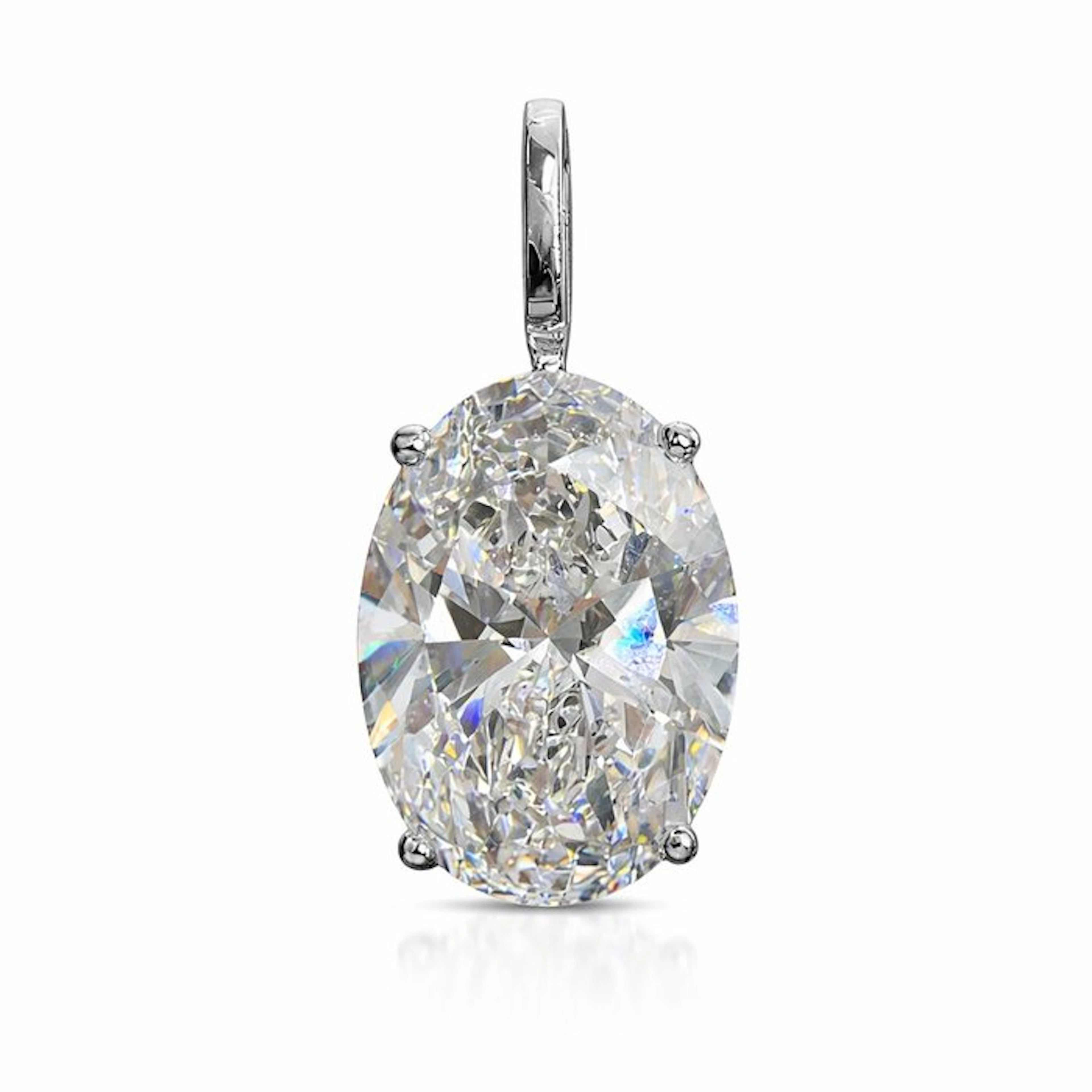 No reserve price - Pendant - 14 kt. White gold - 4.03ct. tw. Diamond