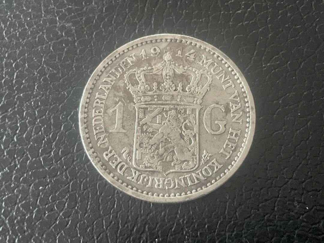 Netherlands. Wilhelmina. 1 Gulden 1914 (No reserve price)