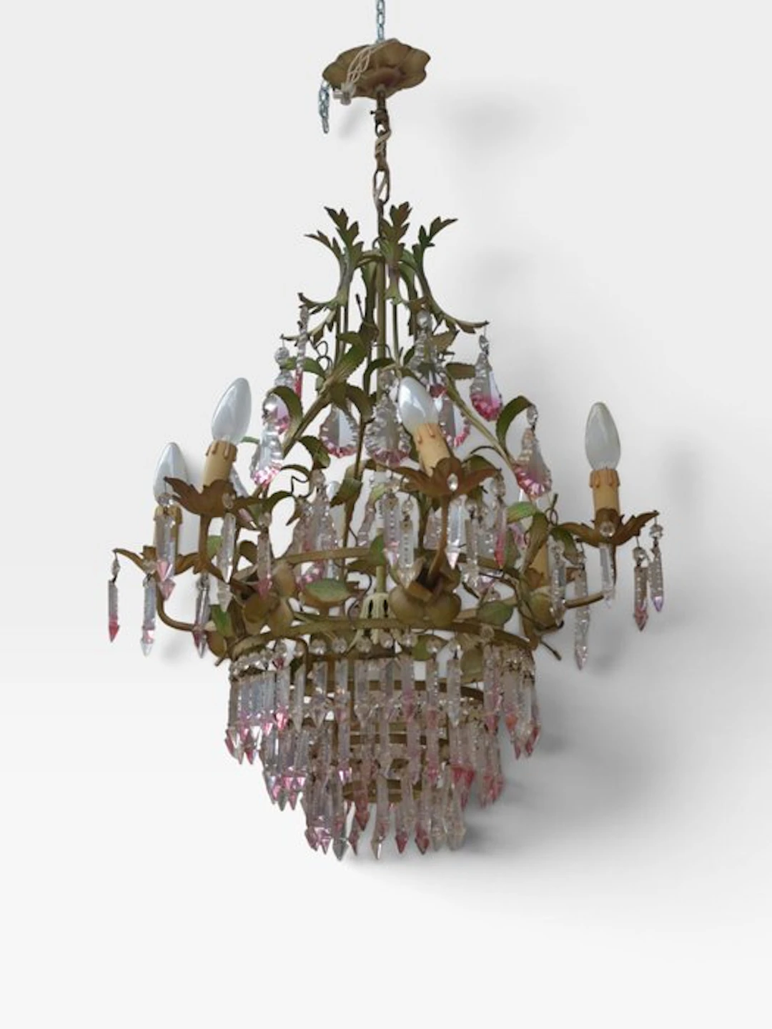 Chandelier - Iron, Crystal, Glass, Plastic - cage-style chandelier