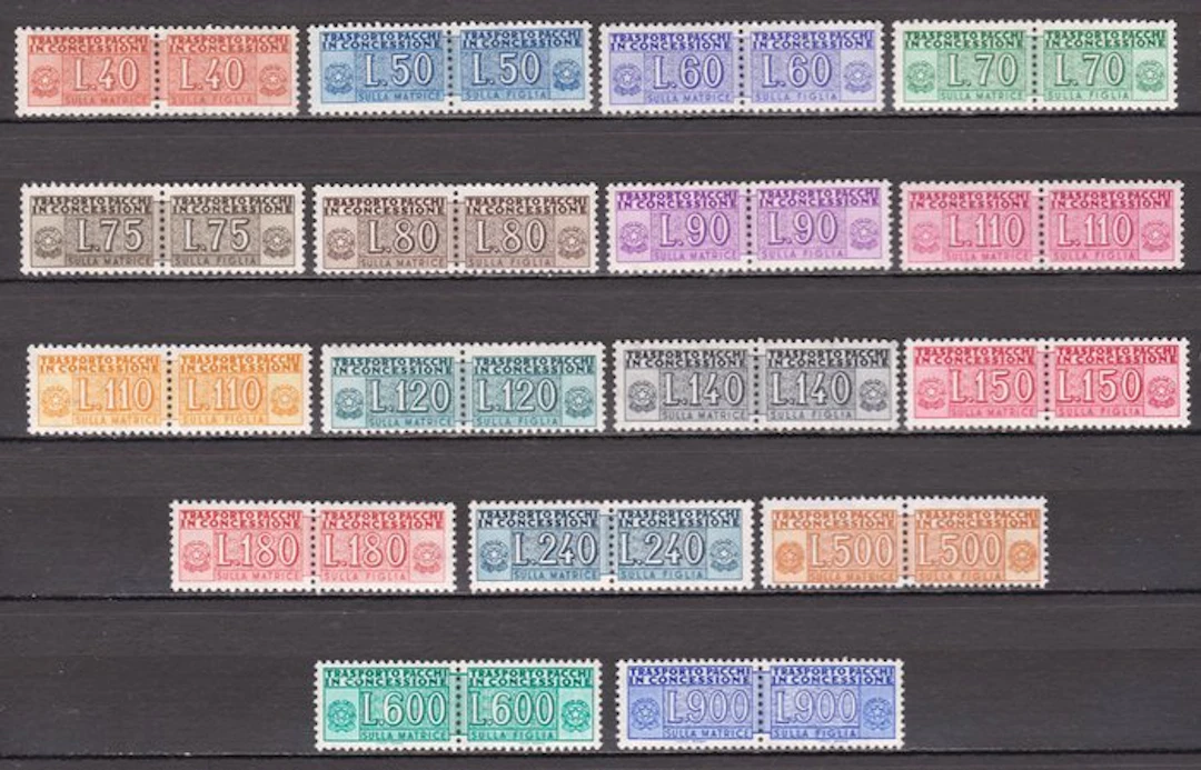Italy 1955/1981 - “Pacchi in Concessione” Watermark Stars...