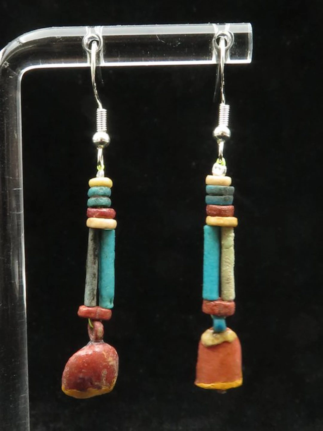 Ancient Egyptian Earrings made of Faience Mummy beads...