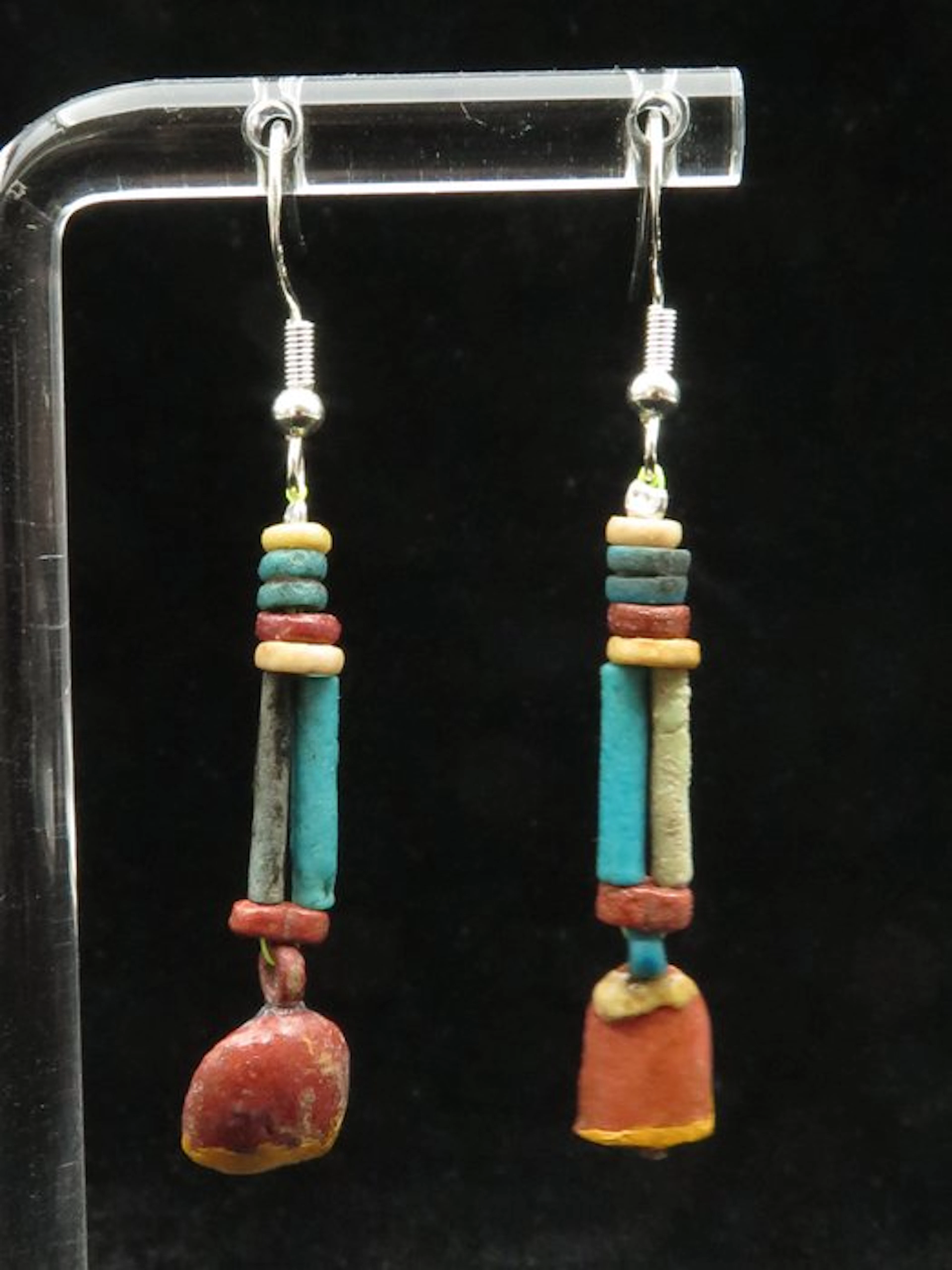 Ancient Egyptian Earrings made of Faience Mummy beads...