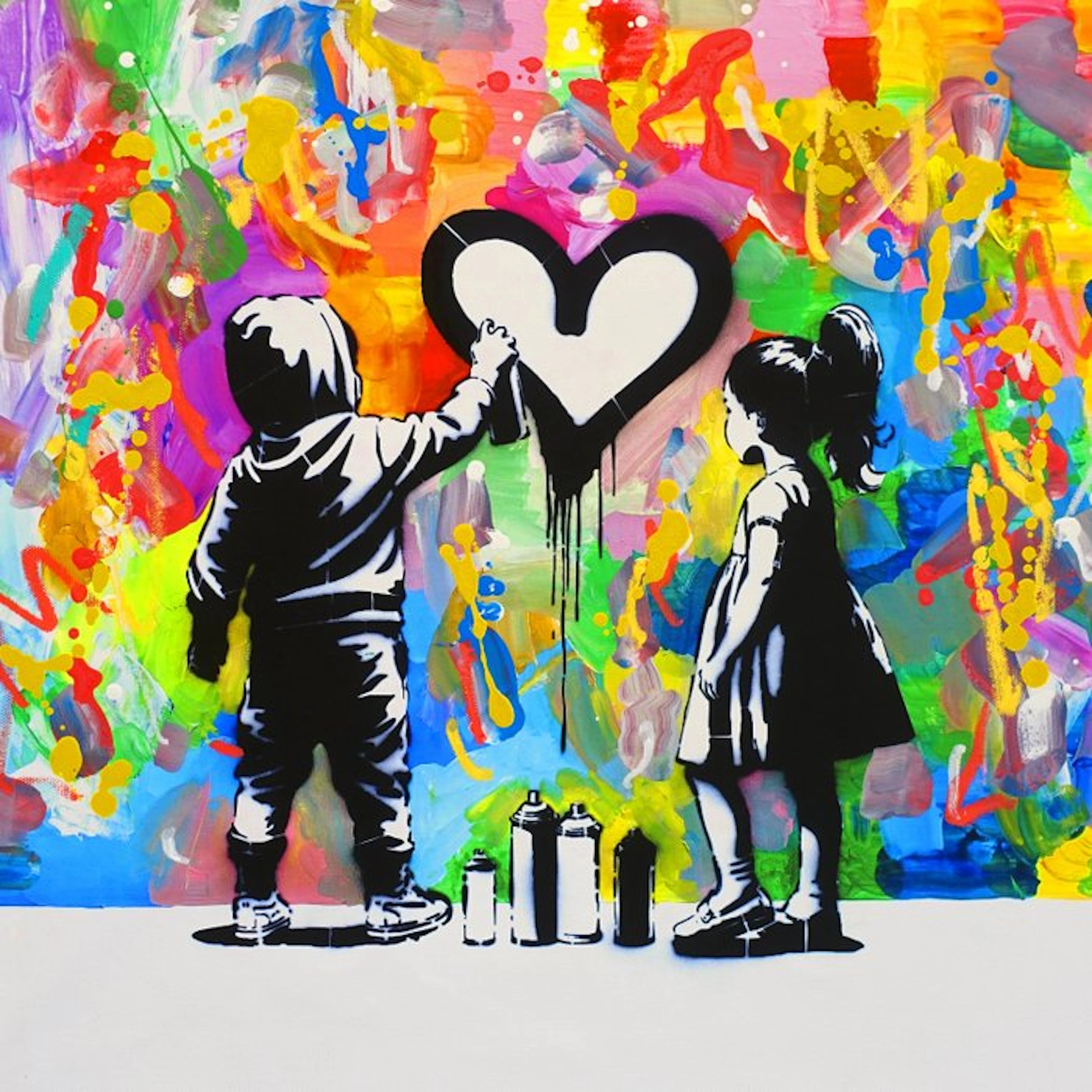 Golden Boy (2000) - “LOVE IS IN THE AIR” - Unique Original Painting - (1/1)