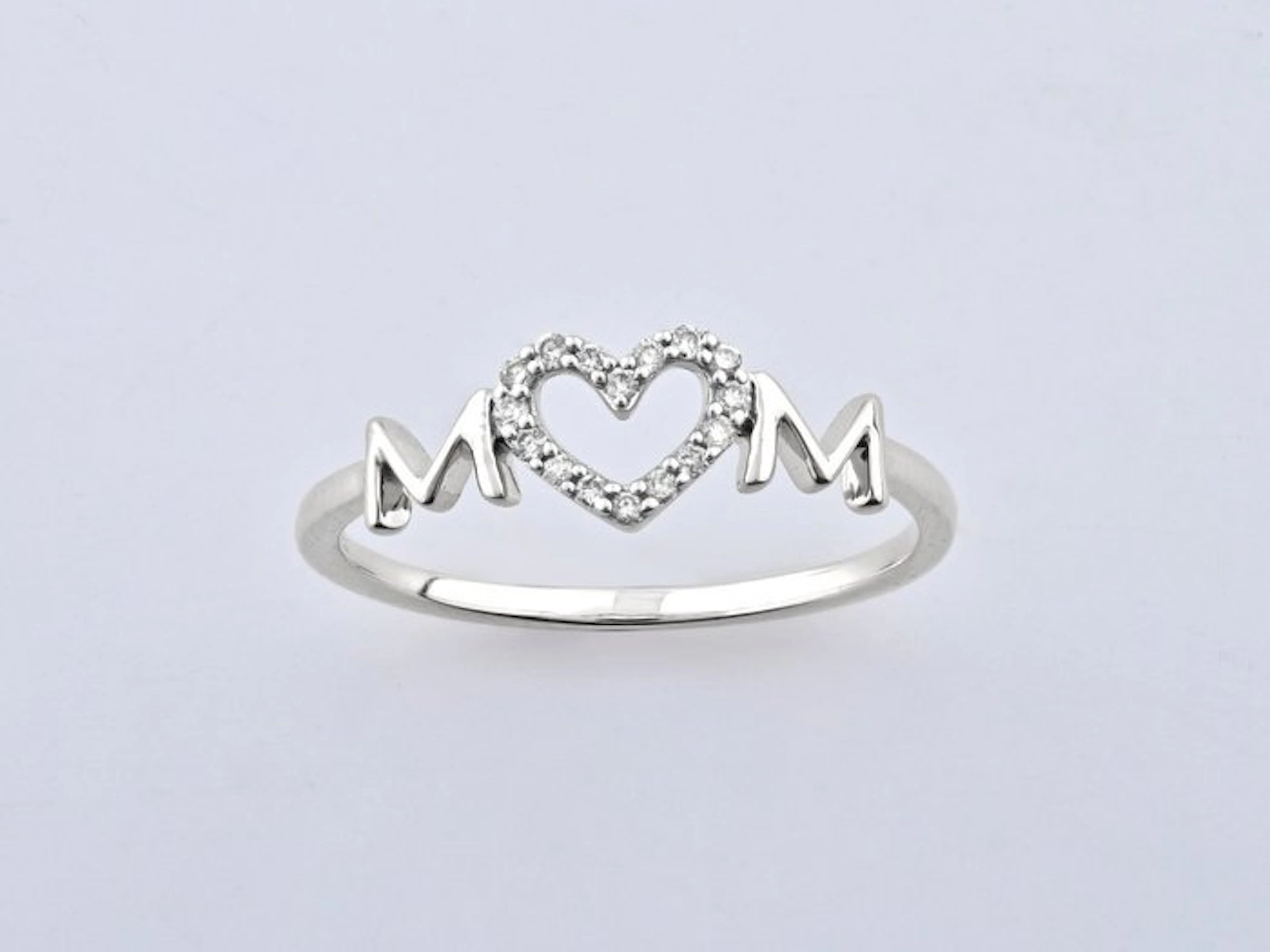 No reserve price - Ring - 14 kt. White gold - 0.07ct. tw. Diamond (Natural)