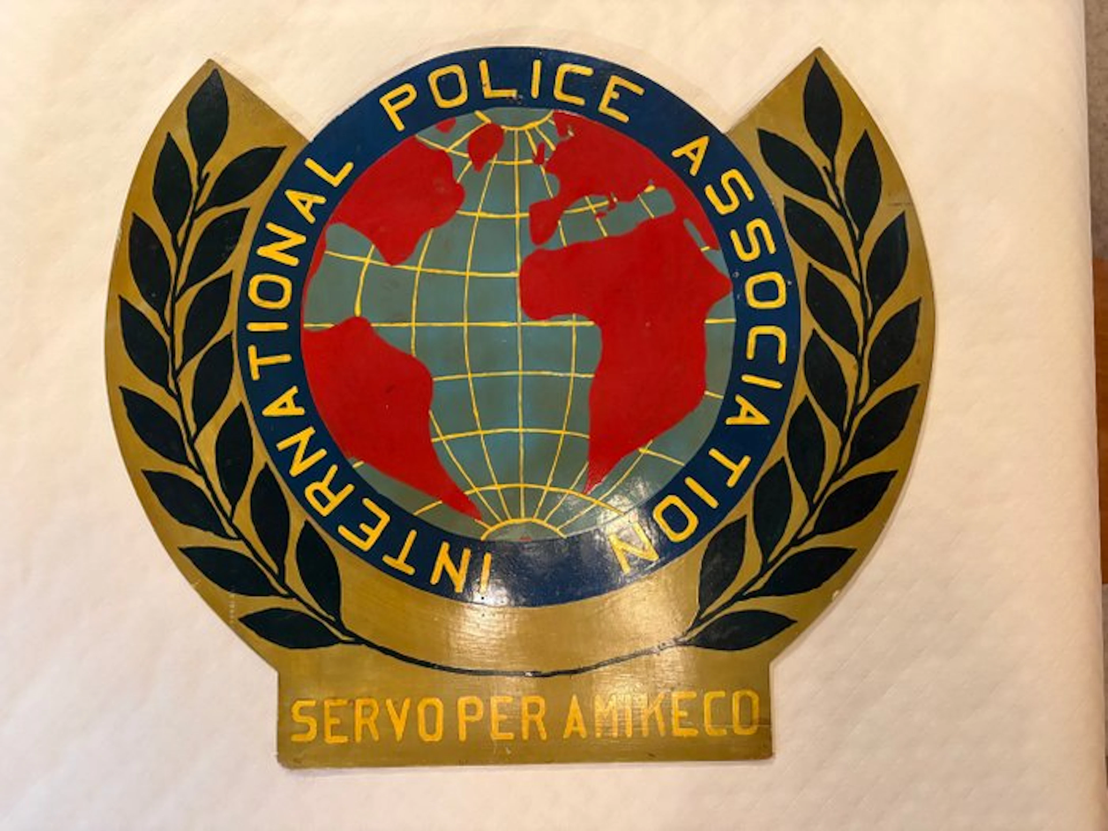 International Police Association emblem - Advertising sign - Wood