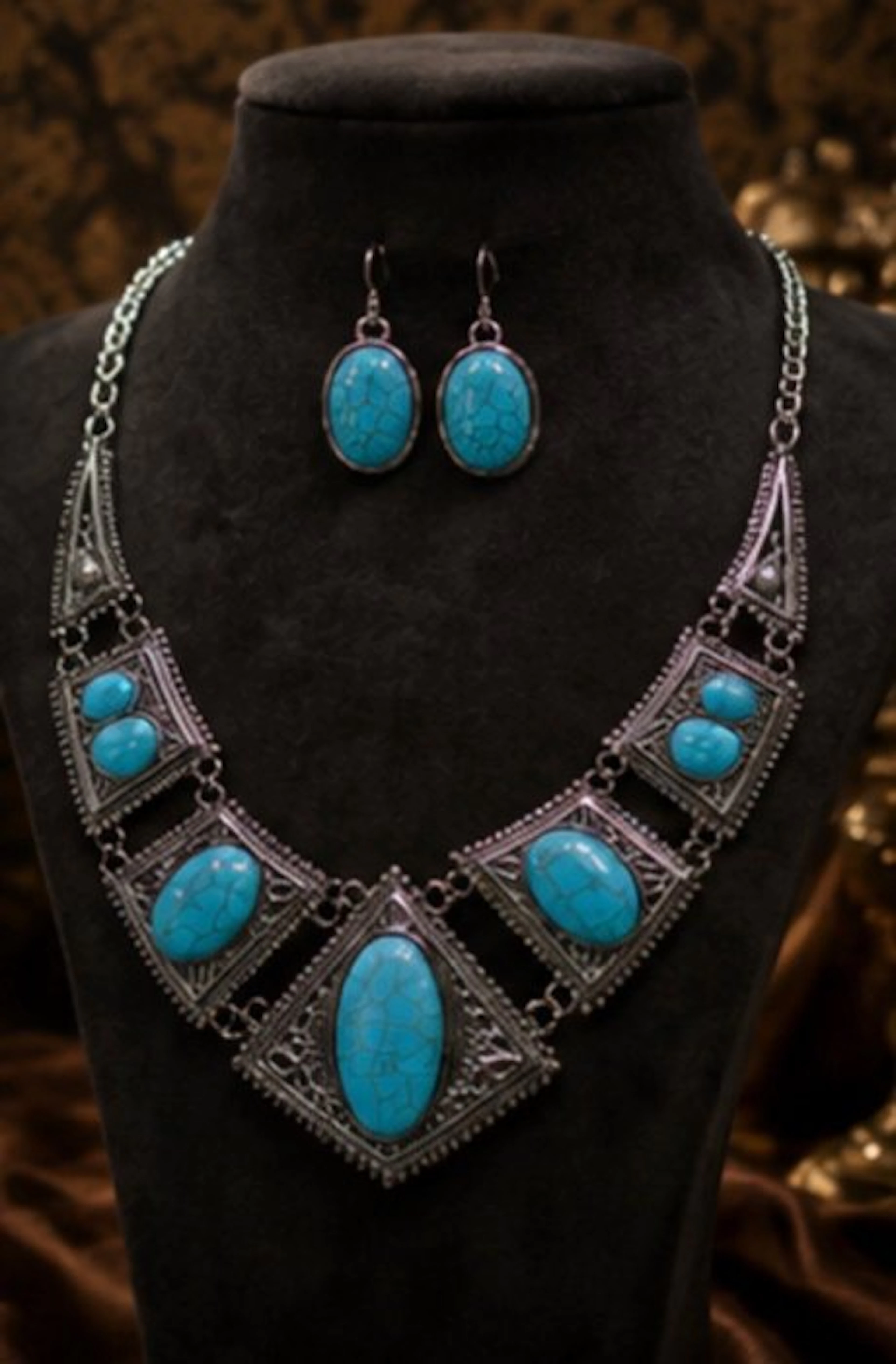 Vintage Turquoise Islamic Jewelry Set - Necklace