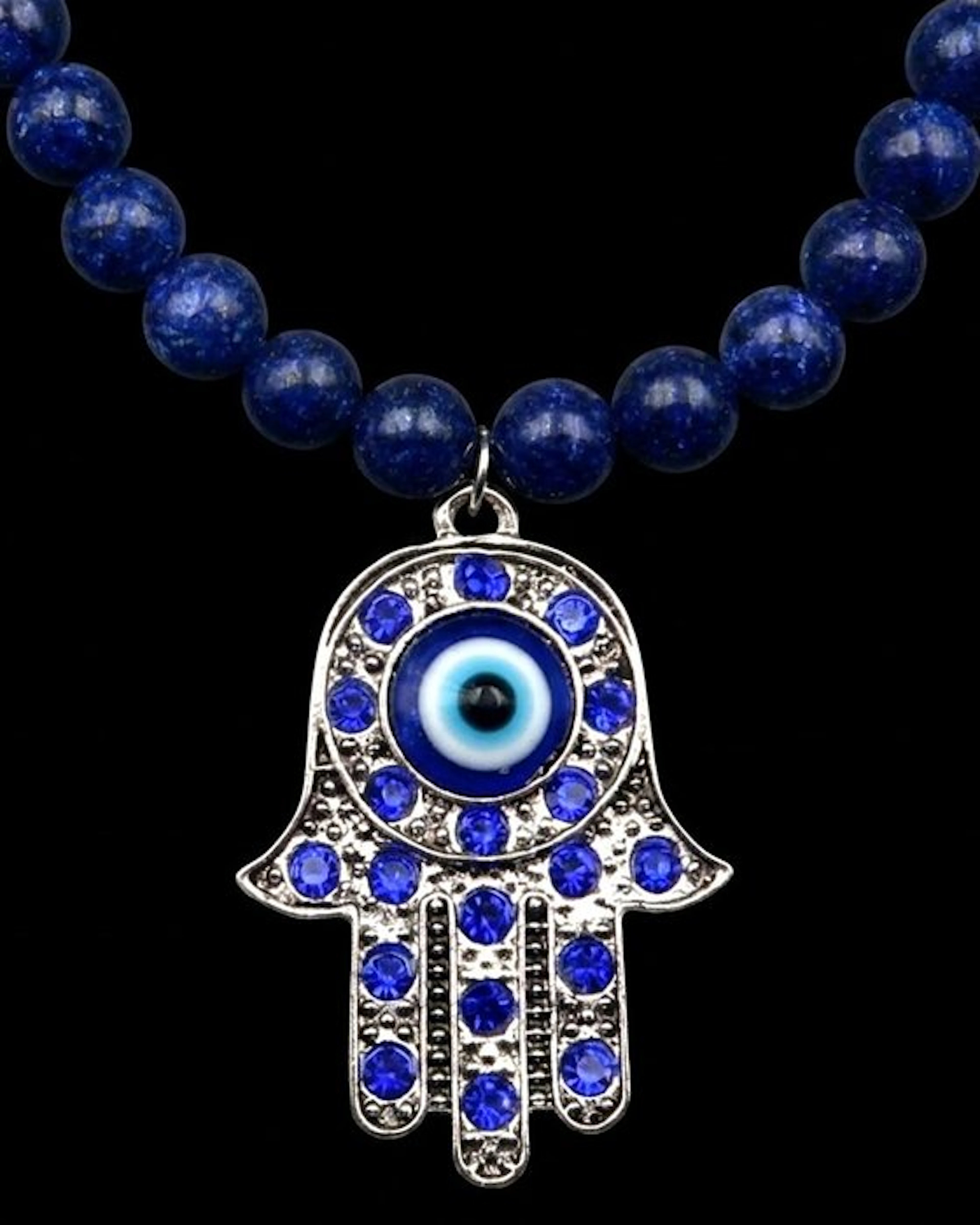 Lapis lazuli - Fatma's Hand Necklace - Protects against...