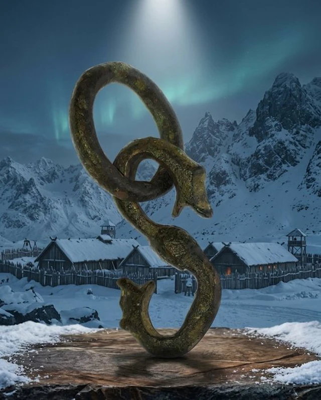 Viking Era Bronze Fafnir the Dragon amulet