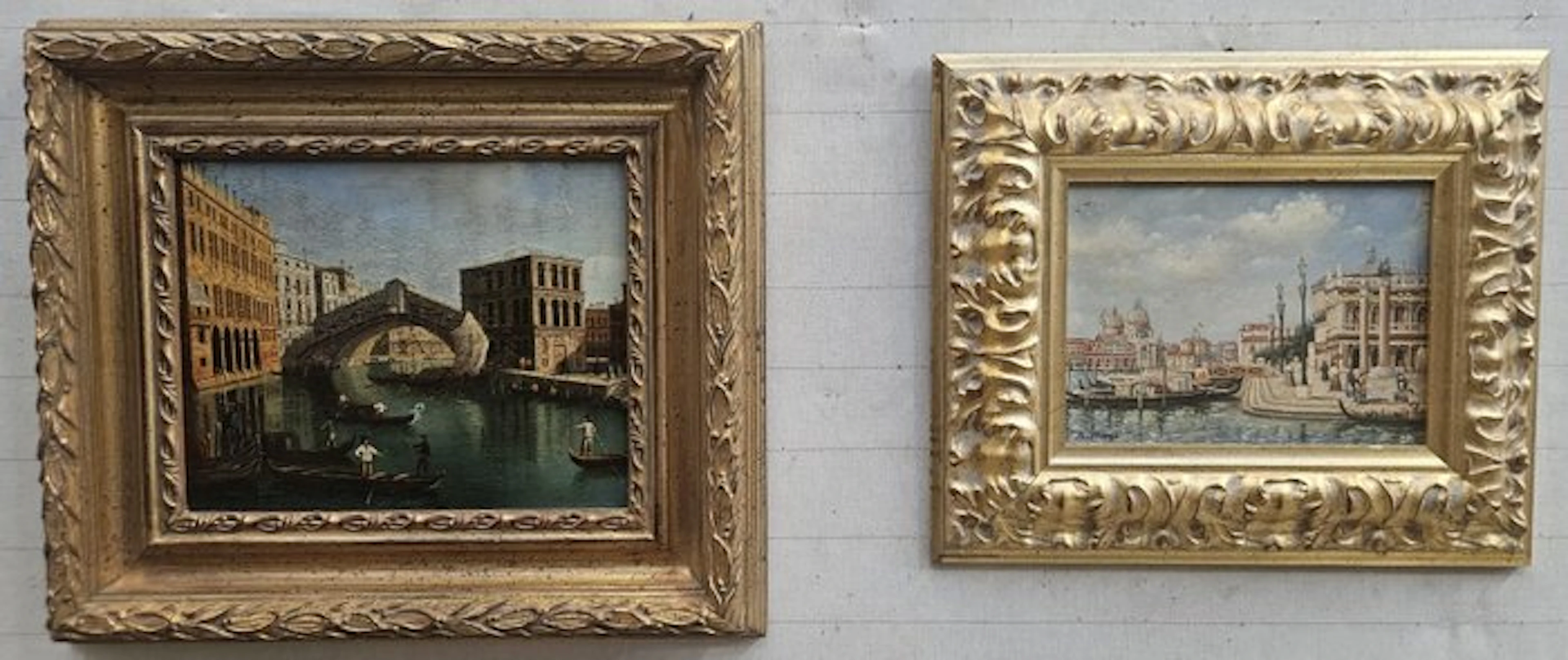 European school (XX) - Coppia di vedute di Venezia