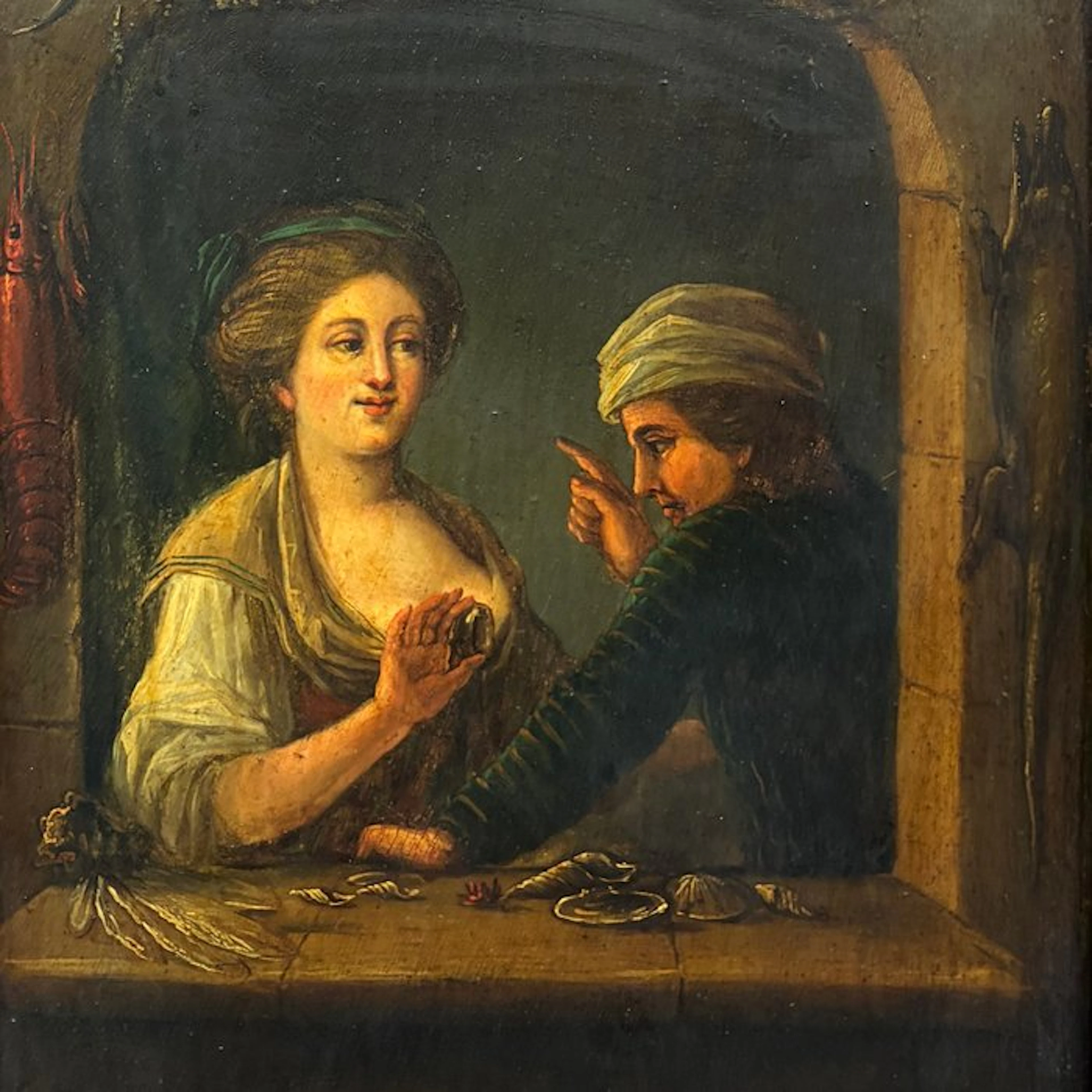 Dutch school (XIX) - Double portrait aux Coquillages et...