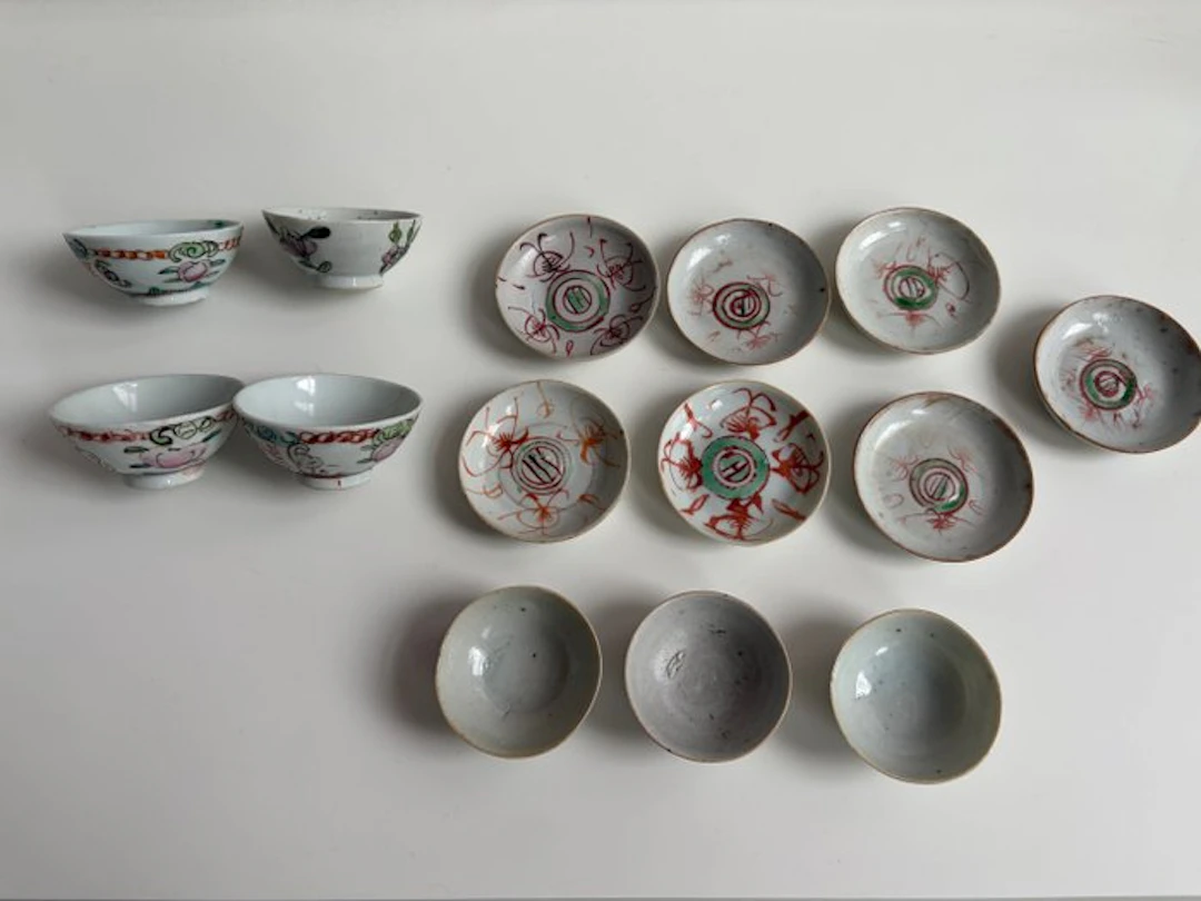 Antique Chinese Porcelain cup/saucher Qing Dynasty...
