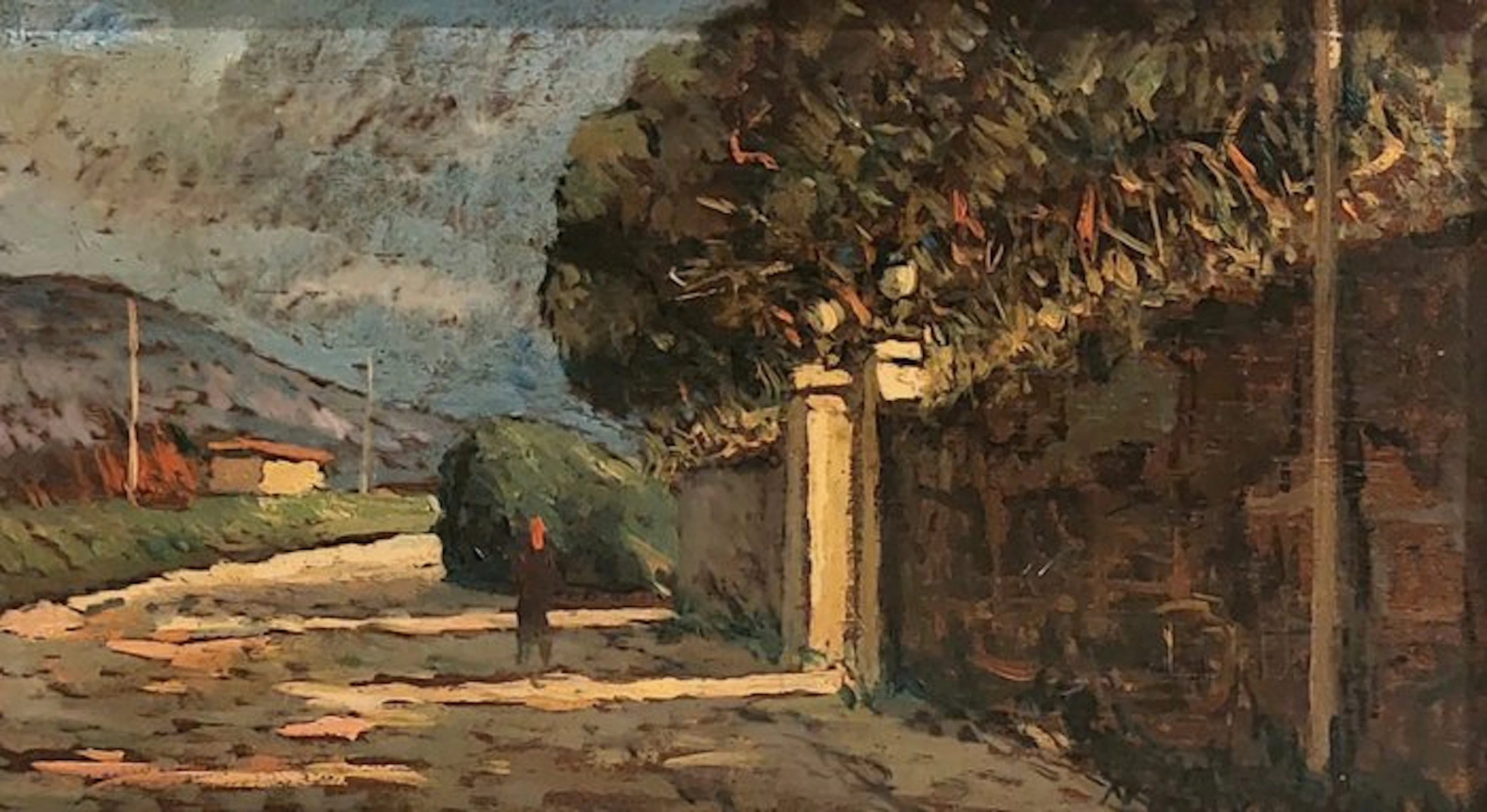 Nello Giovannelli (1922-1996) - Paesaggio livornese con figurina