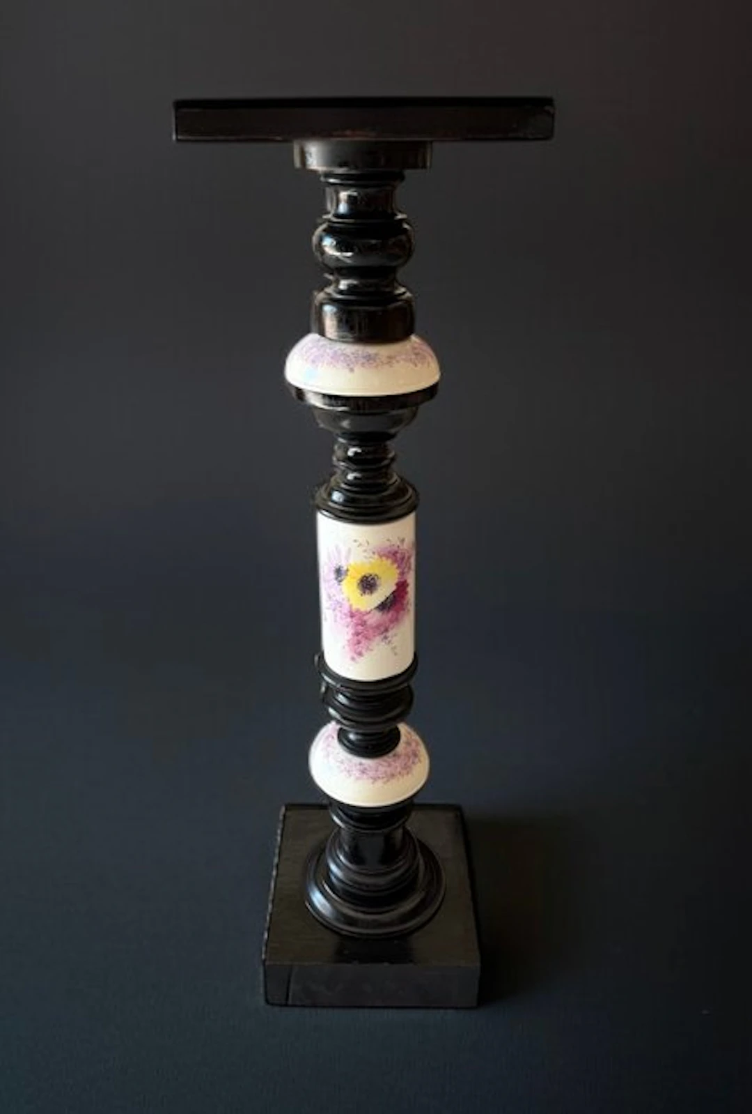 Column - Napoleone III - Legno ebanizzato - Ceramica - 1850-1900