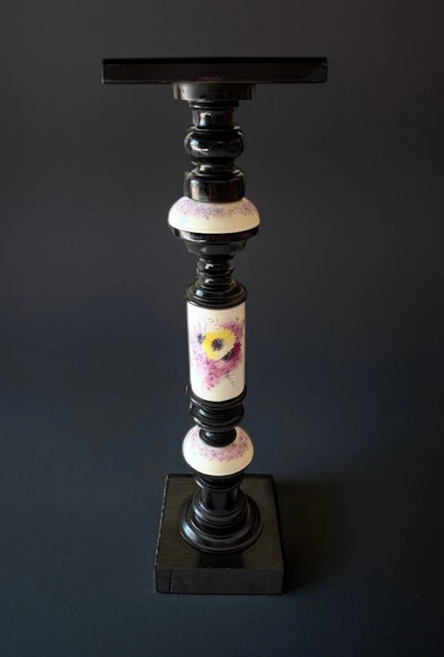 Column - Napoleone III - Legno ebanizzato - Ceramica - 1850-1900