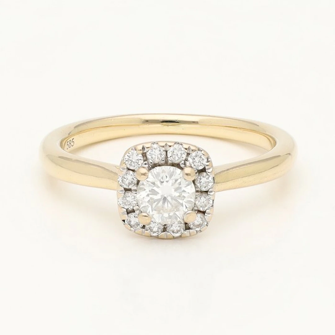 Ring - 14 kt. Yellow gold Diamond (Natural)