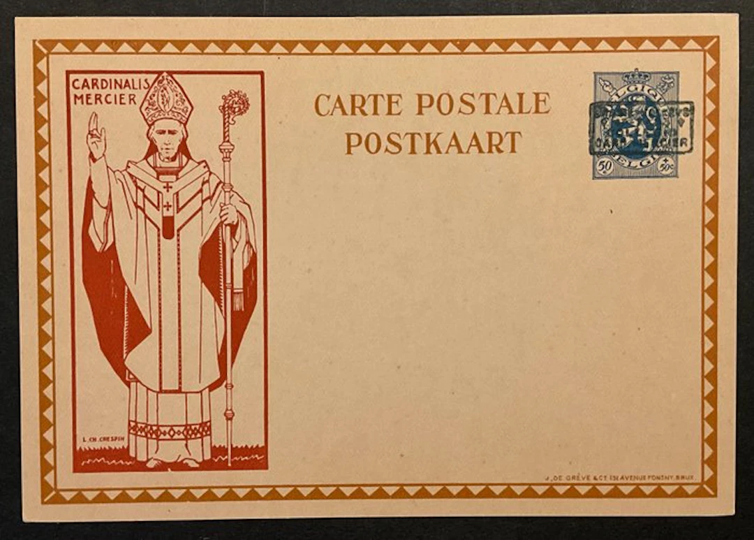 Belgium 1928 - Postcard heraldic lion 50c - Type...