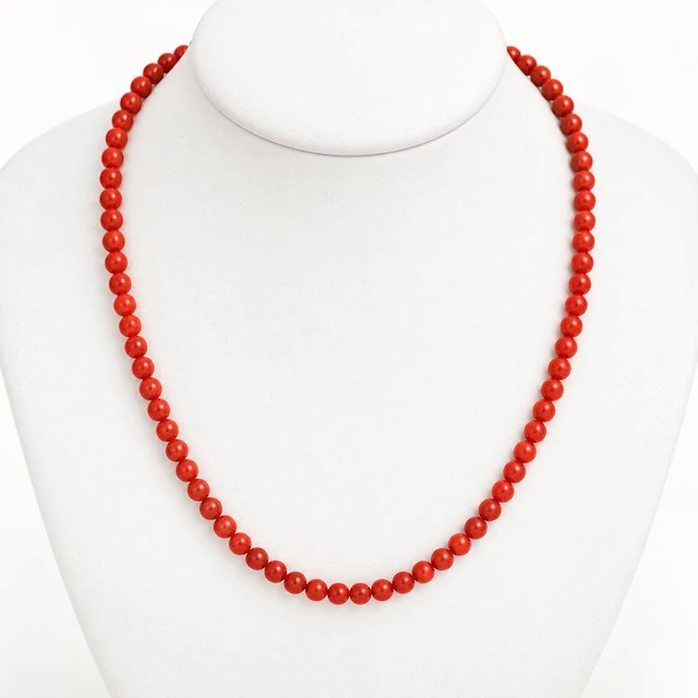 No reserve price - Necklace - 18 kt. Yellow gold Coral