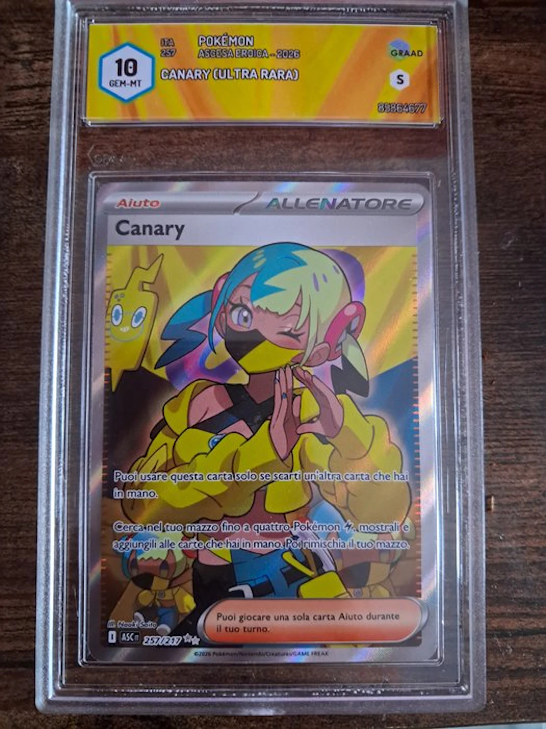 Pokémon - 1 Graded card - Canary 257/217 Foil