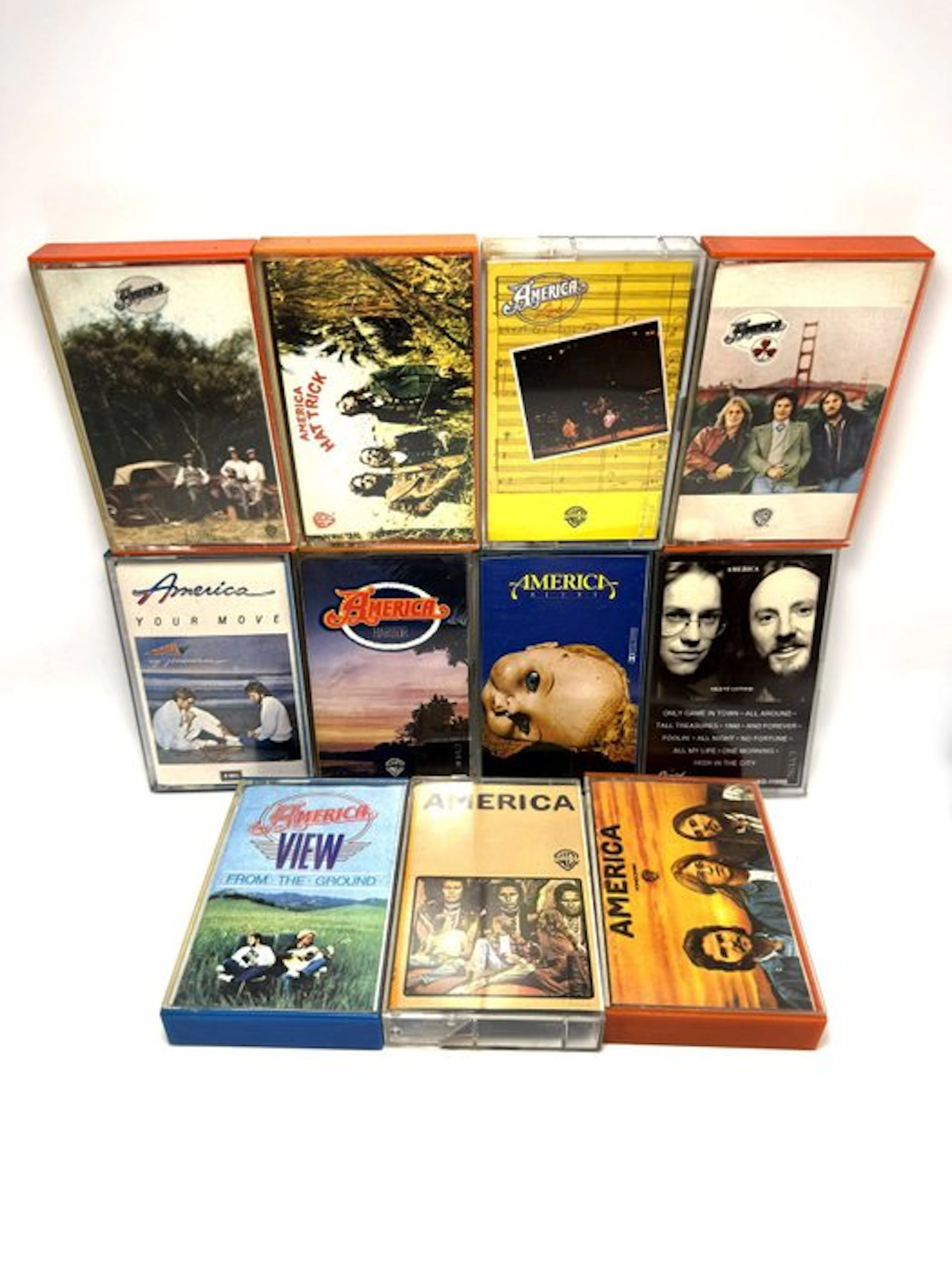 America - Collection of 11 x tapes - Multiple titles - Audio cassette - 1974