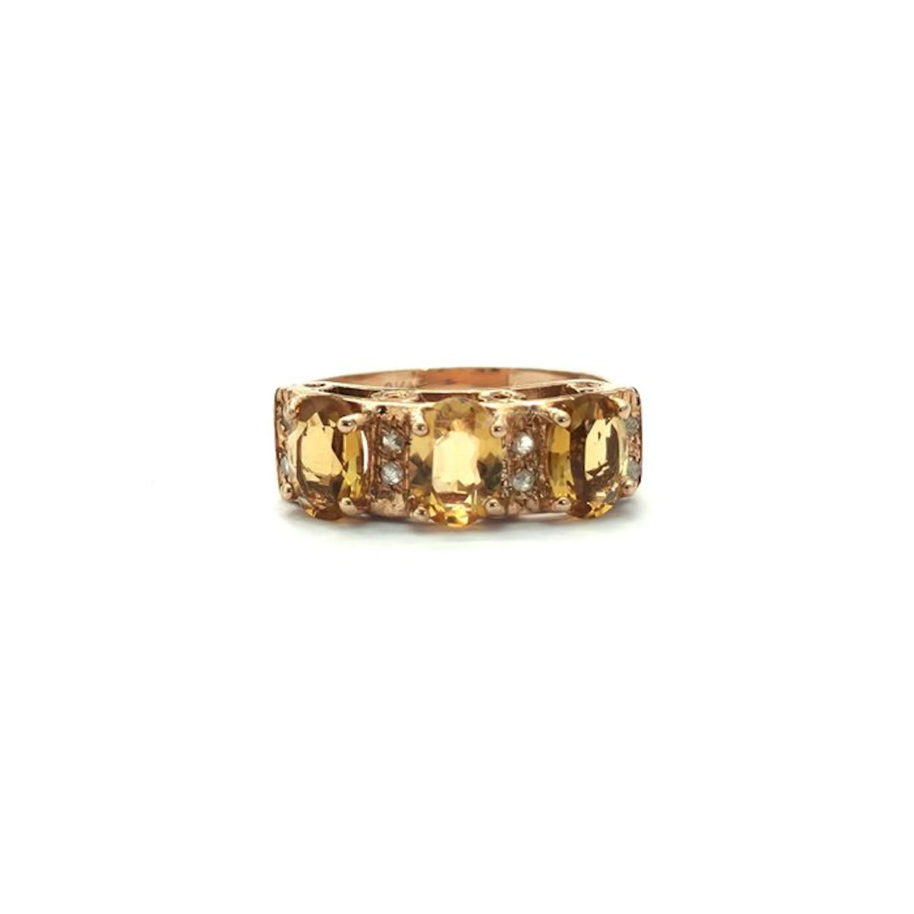No reserve price - Ring - 9 kt. Rose gold, Silver Spinel - Diamond