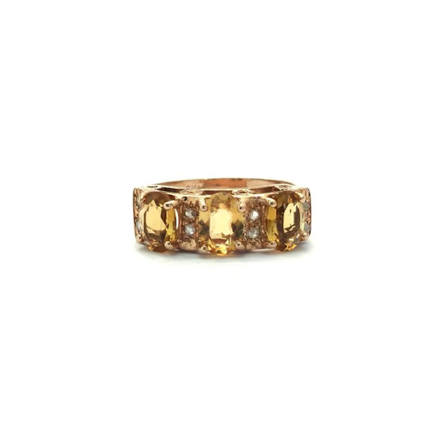 No reserve price - Ring - 9 kt. Rose gold, Silver Spinel - Diamond