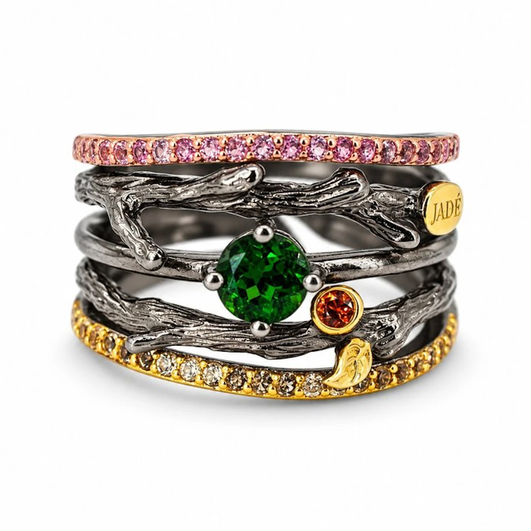 No reserve price - Ring Gold-plated, Silver Topaz - Exclusive edition