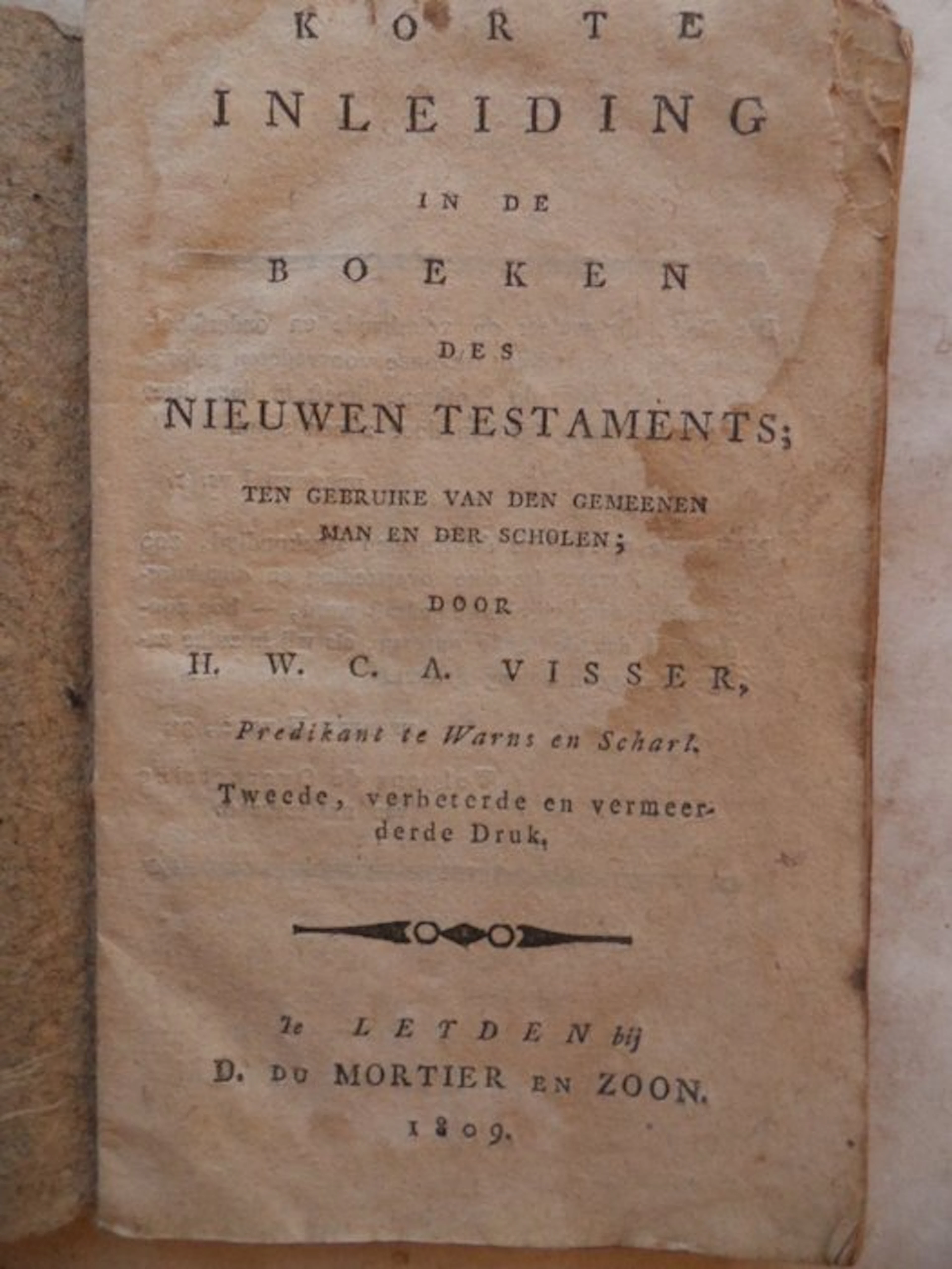 Hans Willem Cornelis Anne Visser - Korte inleiding in de...