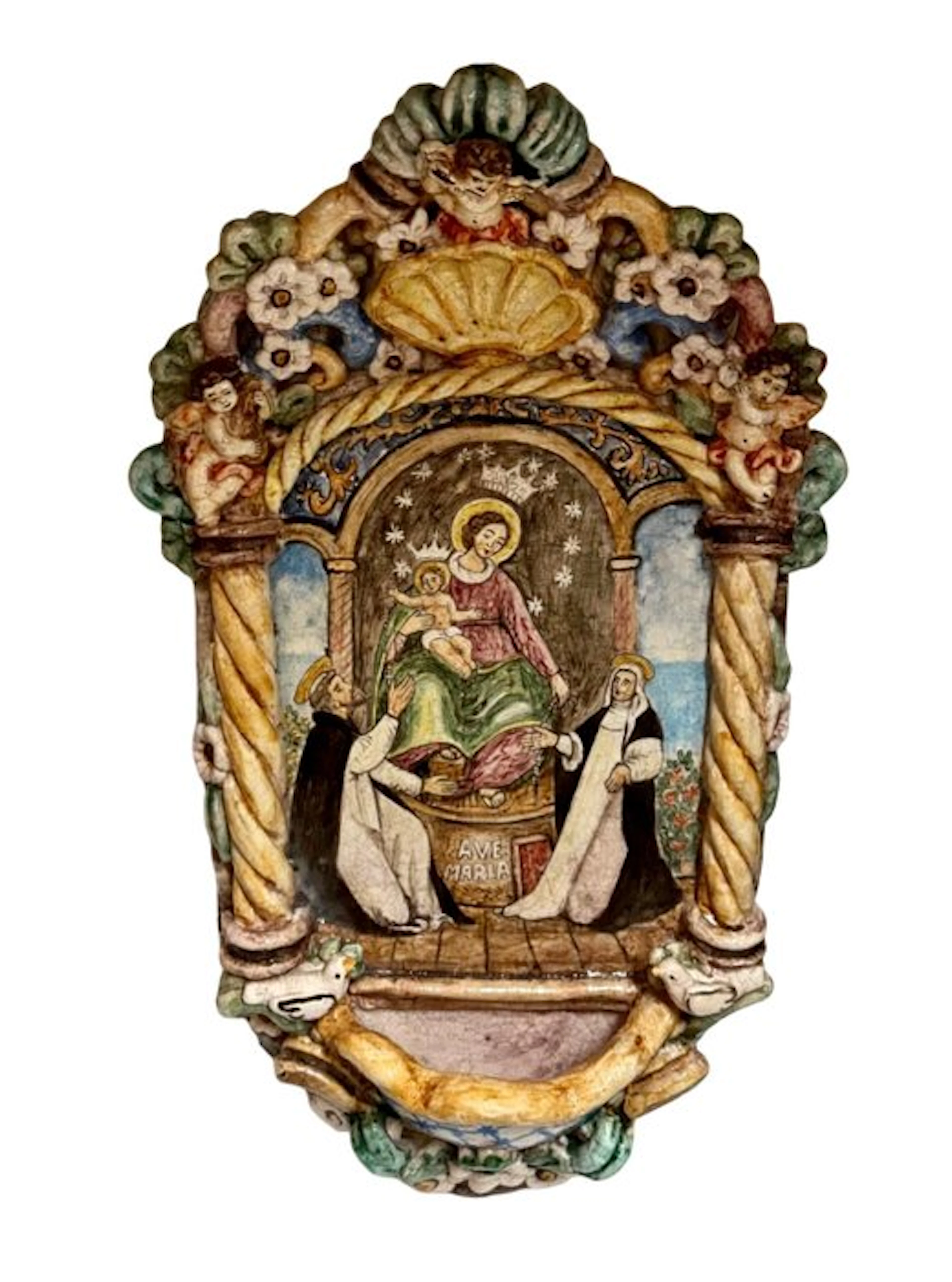Holy water font - the 20th century - Madonna of Pompeii - XL - 53 cm