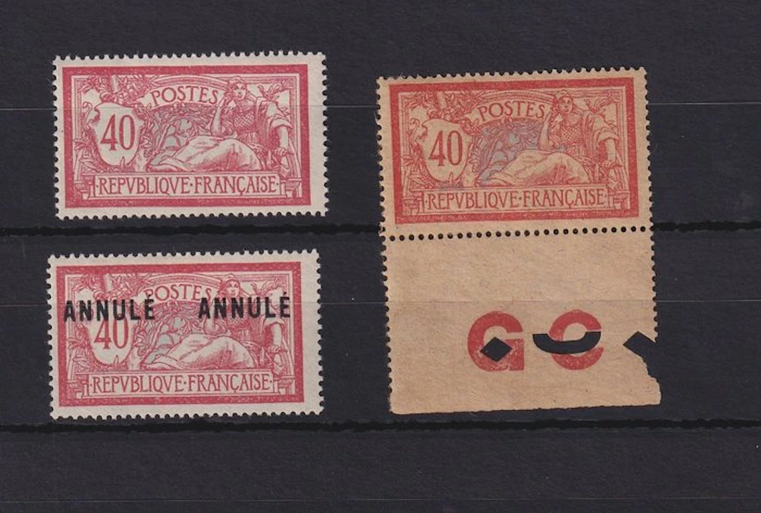France 1900 - Merson 40cts, différents types - Yvert n°119, 119d et 119 CI-2