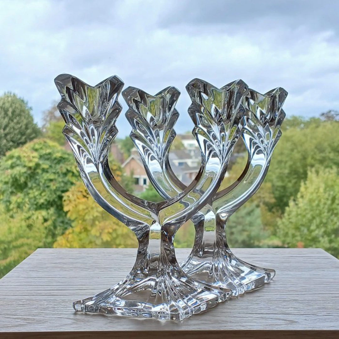 Bohemia - Candleholder Two-armed (2) - Lead crystal / Lead Crystal